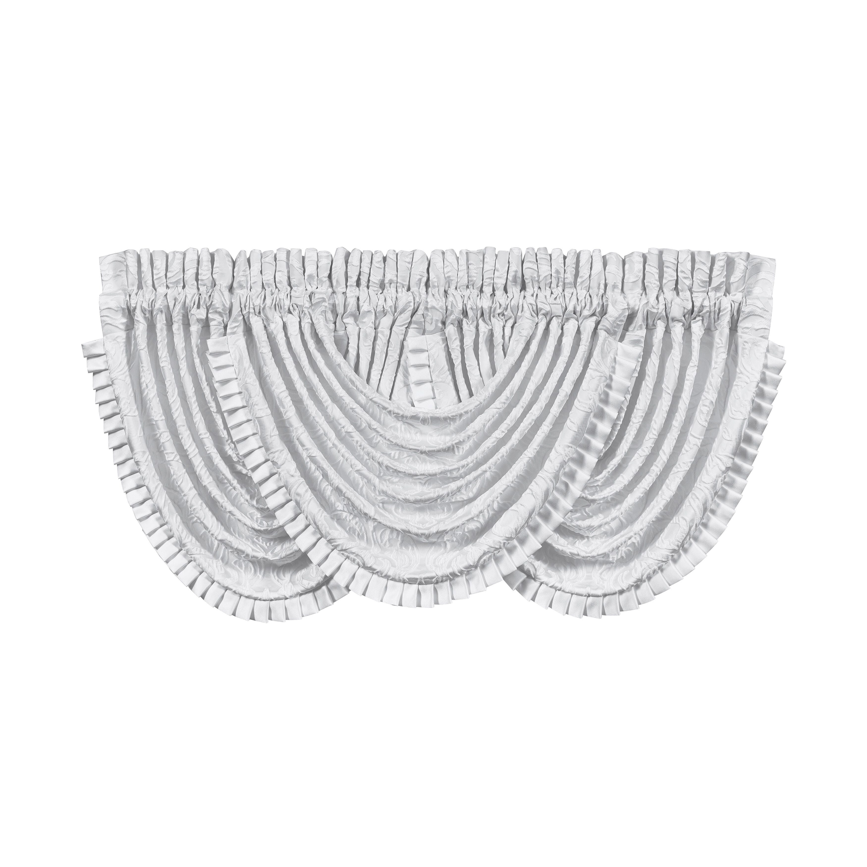 J.Queen New York Astoria - White Window Waterfall Valance, White, rollover