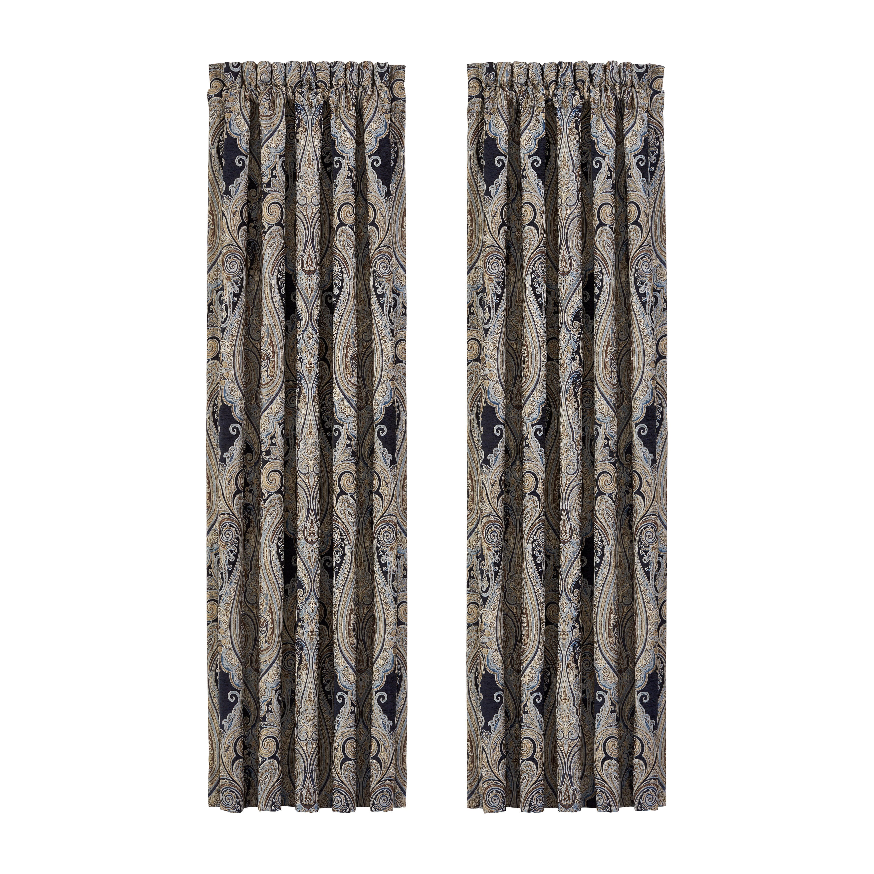 J.Queen New York Luciana - Indigo 84" Window Panel Pair, Indigo, rollover