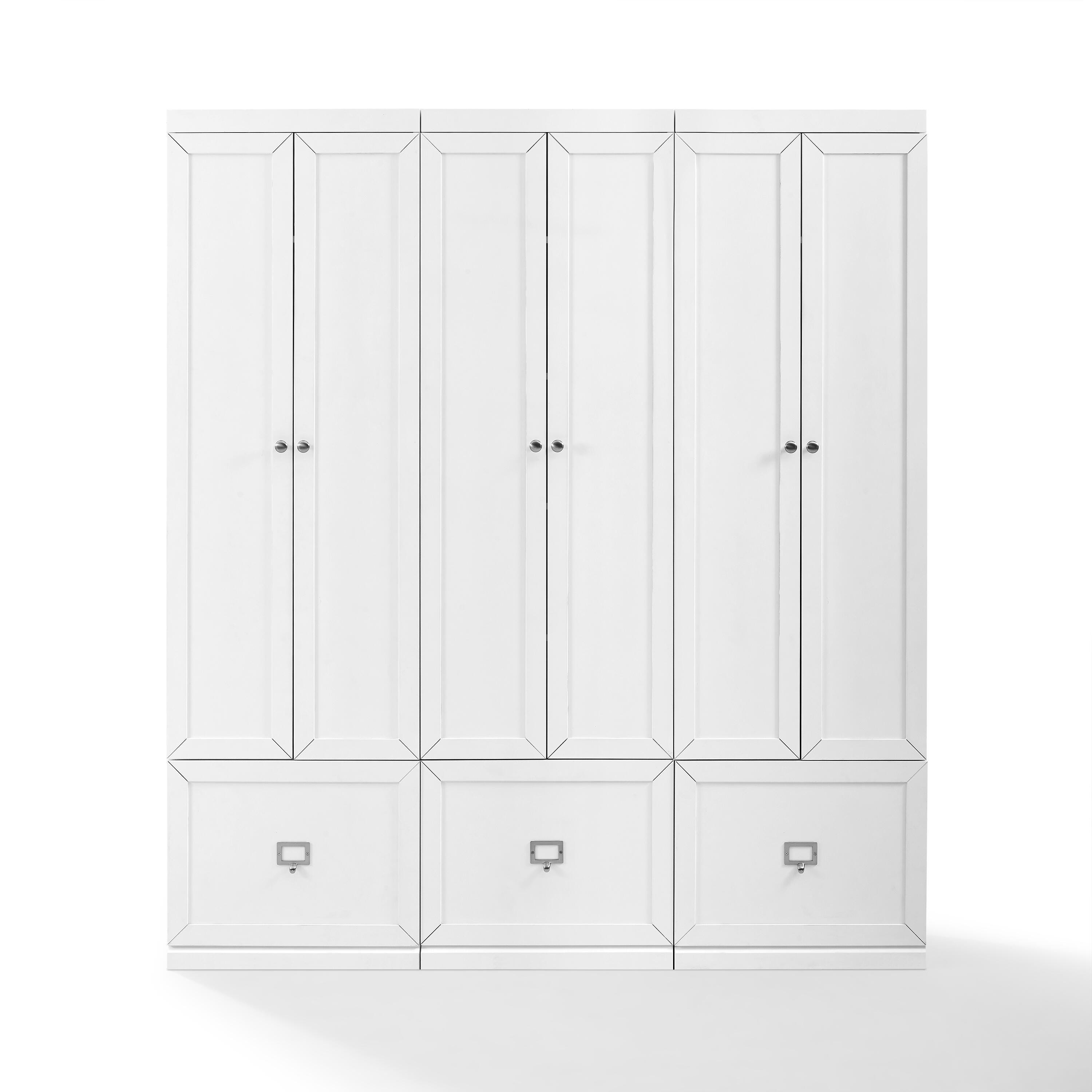 Crosley Furniture Harper 3-Piece Storage Entryway Set, White, large
