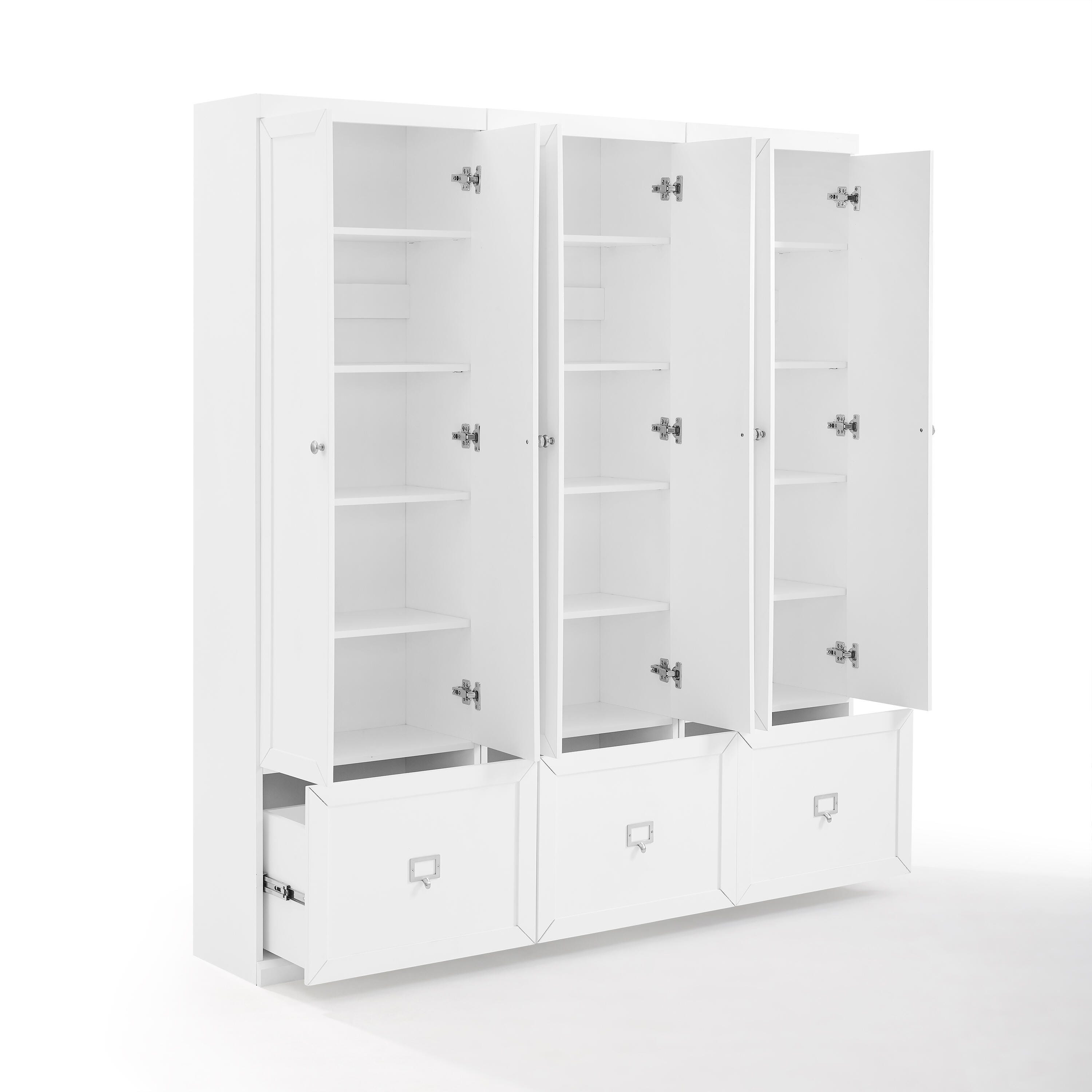 Crosley Furniture Harper 3-Piece Storage Entryway Set, White, large