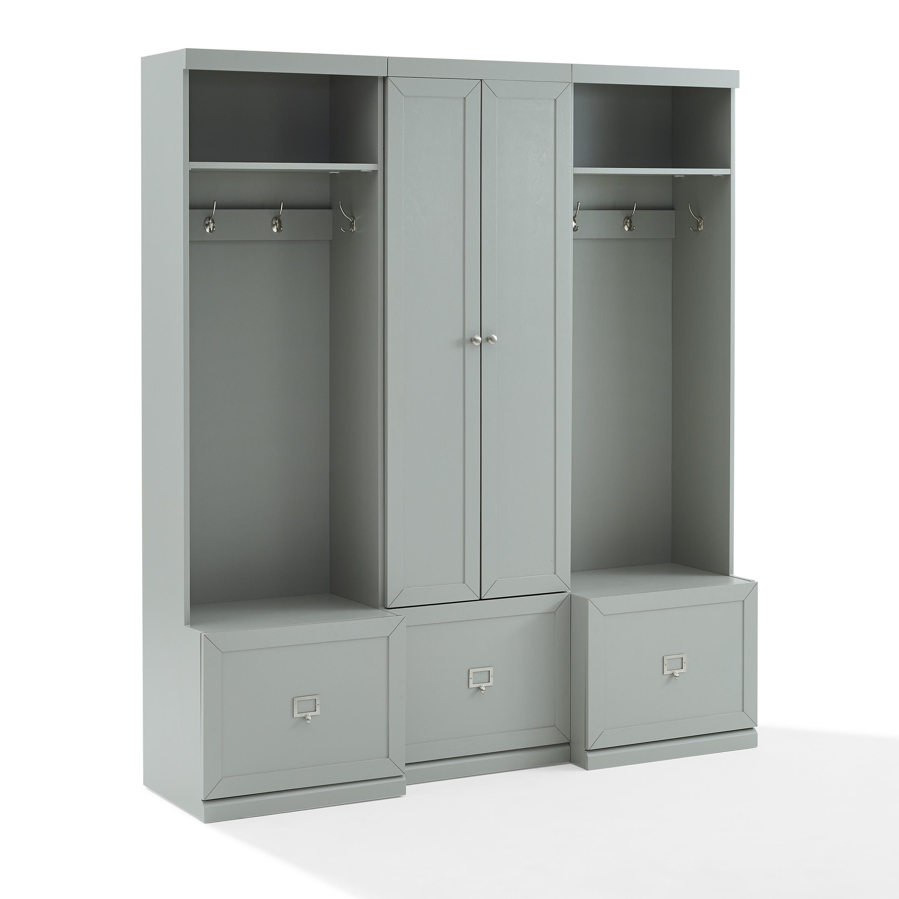 Crosley Furniture Harper 3-Piece Entryway Set, Gray, large