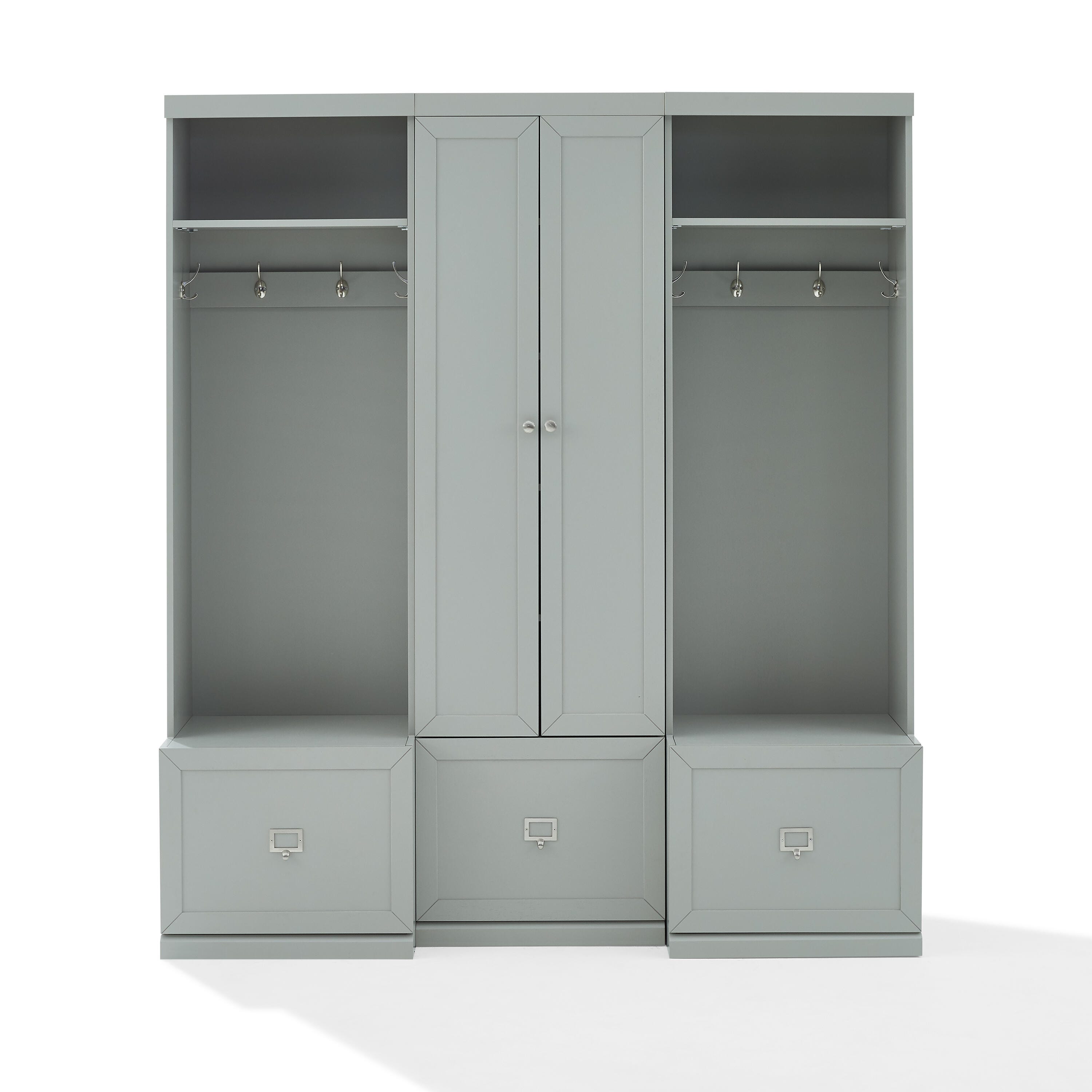 Crosley Furniture Harper 3-Piece Entryway Set, Gray, large