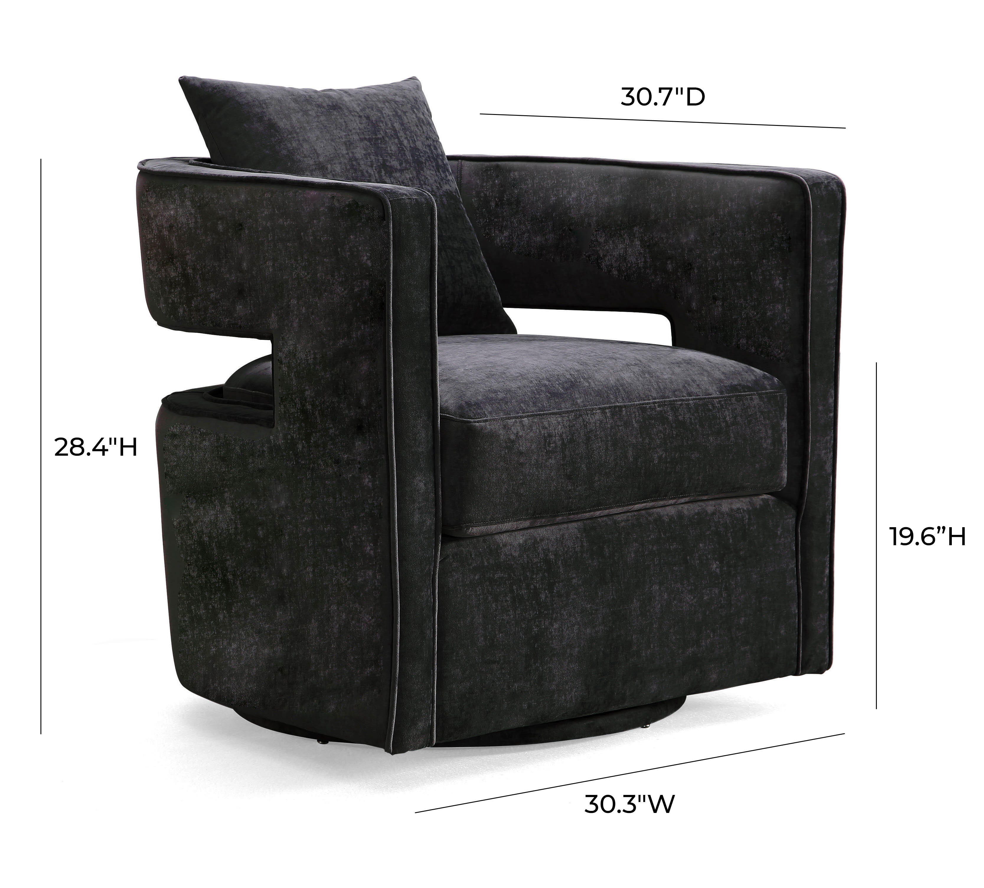 Kennedy Kennedy Black Swivel Chair, Black, large