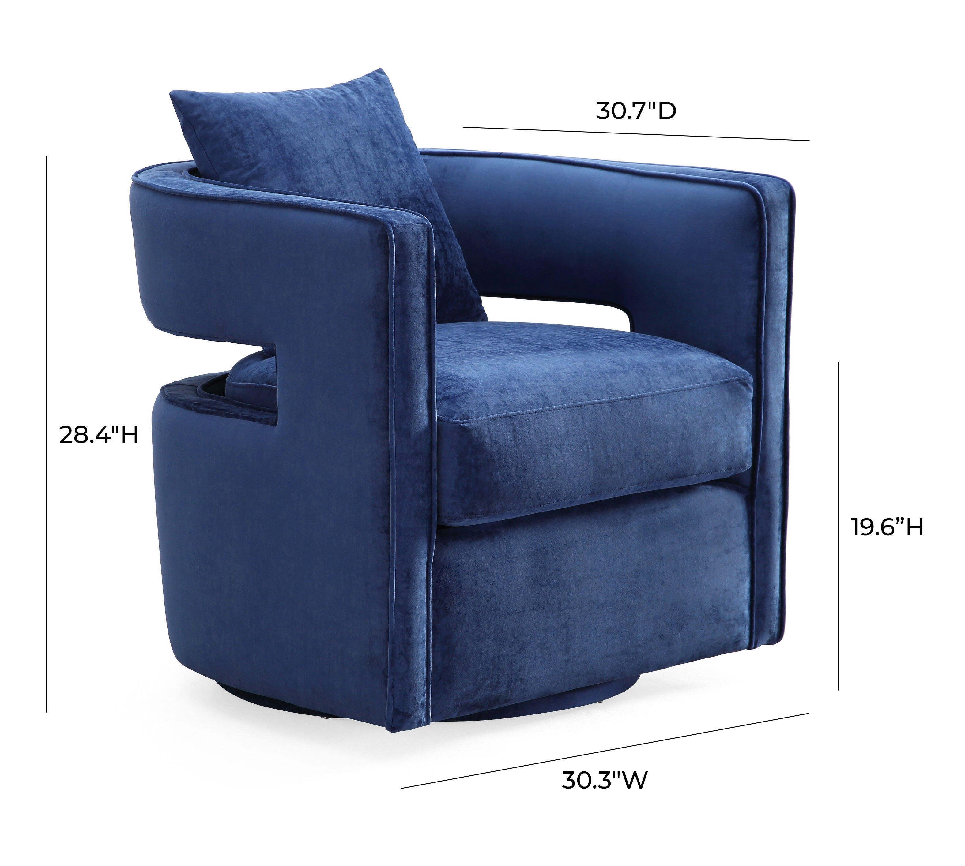 Kennedy Kennedy Navy Swivel Chair, Blue, large
