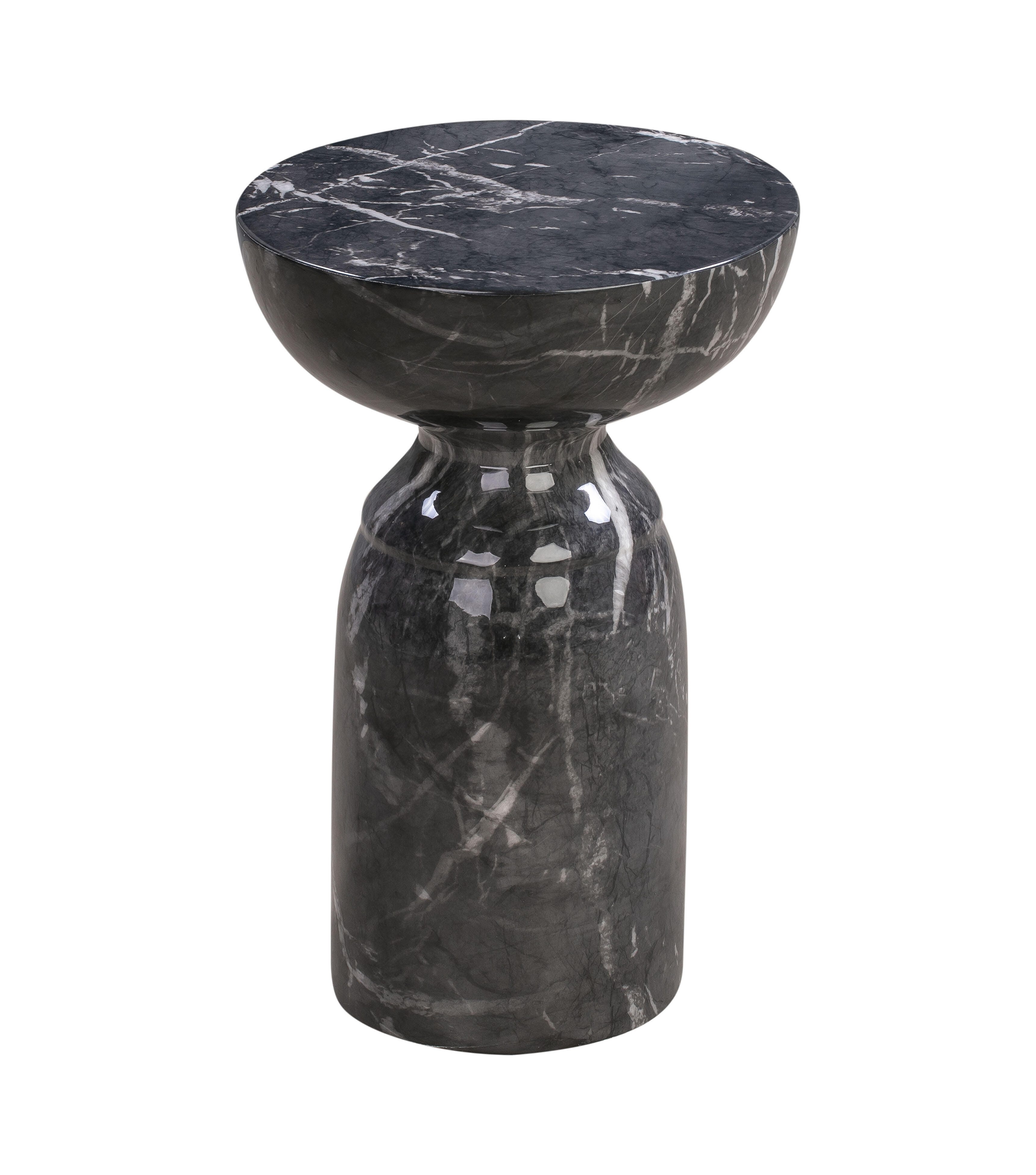 Rue Rue Black Marble Side Table, Black, large