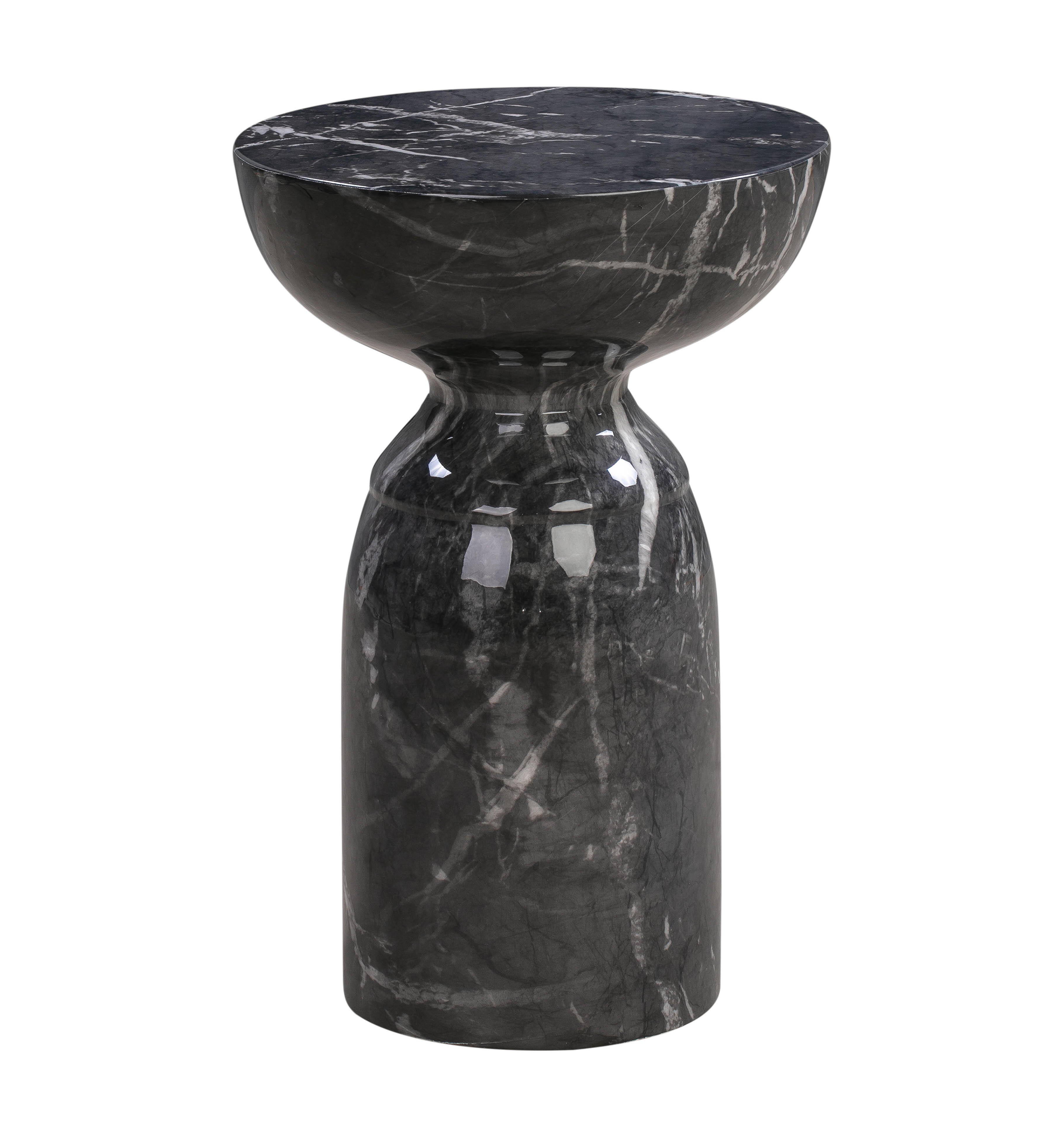 Rue Rue Black Marble Side Table, Black, large