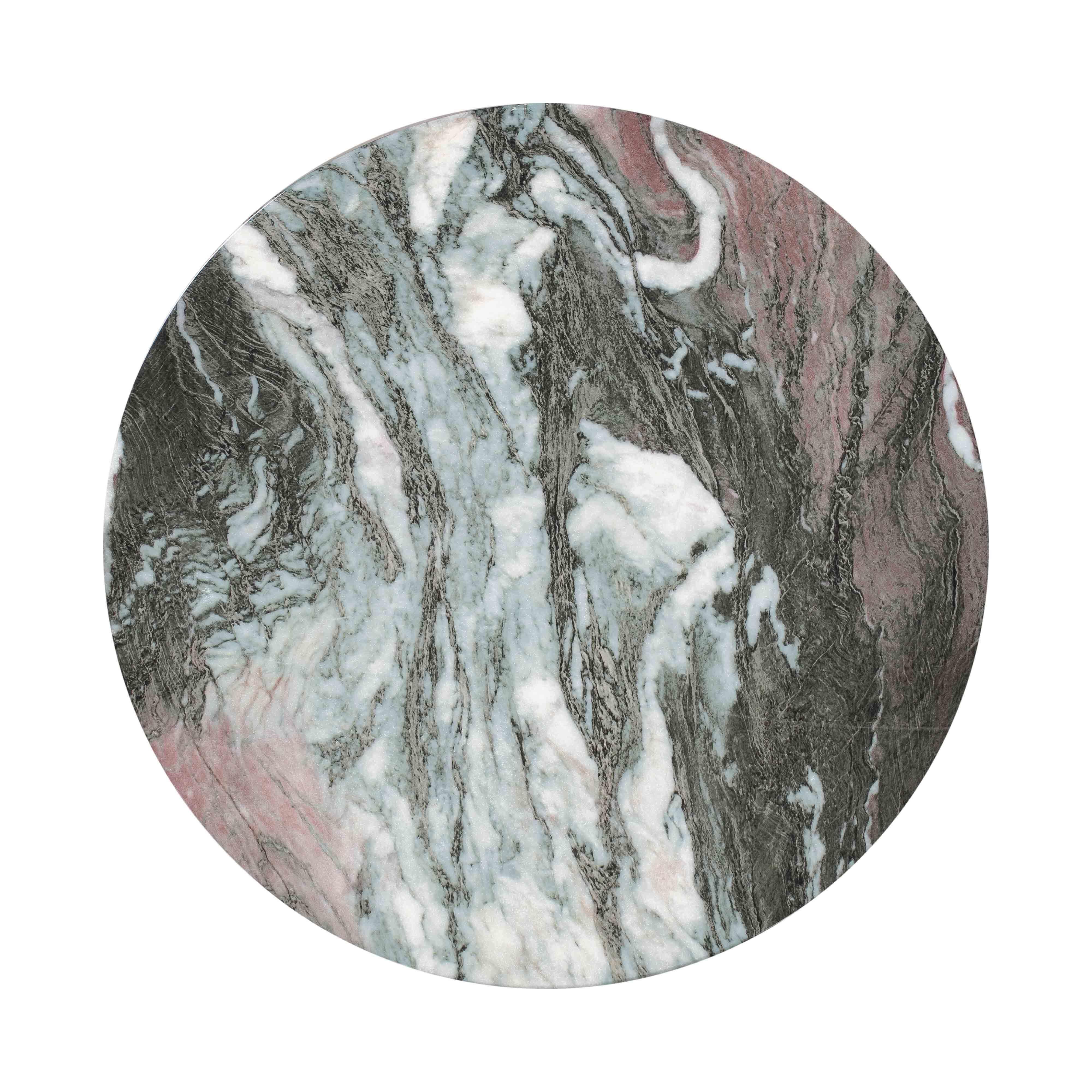 Rue Rue Grey and Blush Marble Side Table, Gray, large