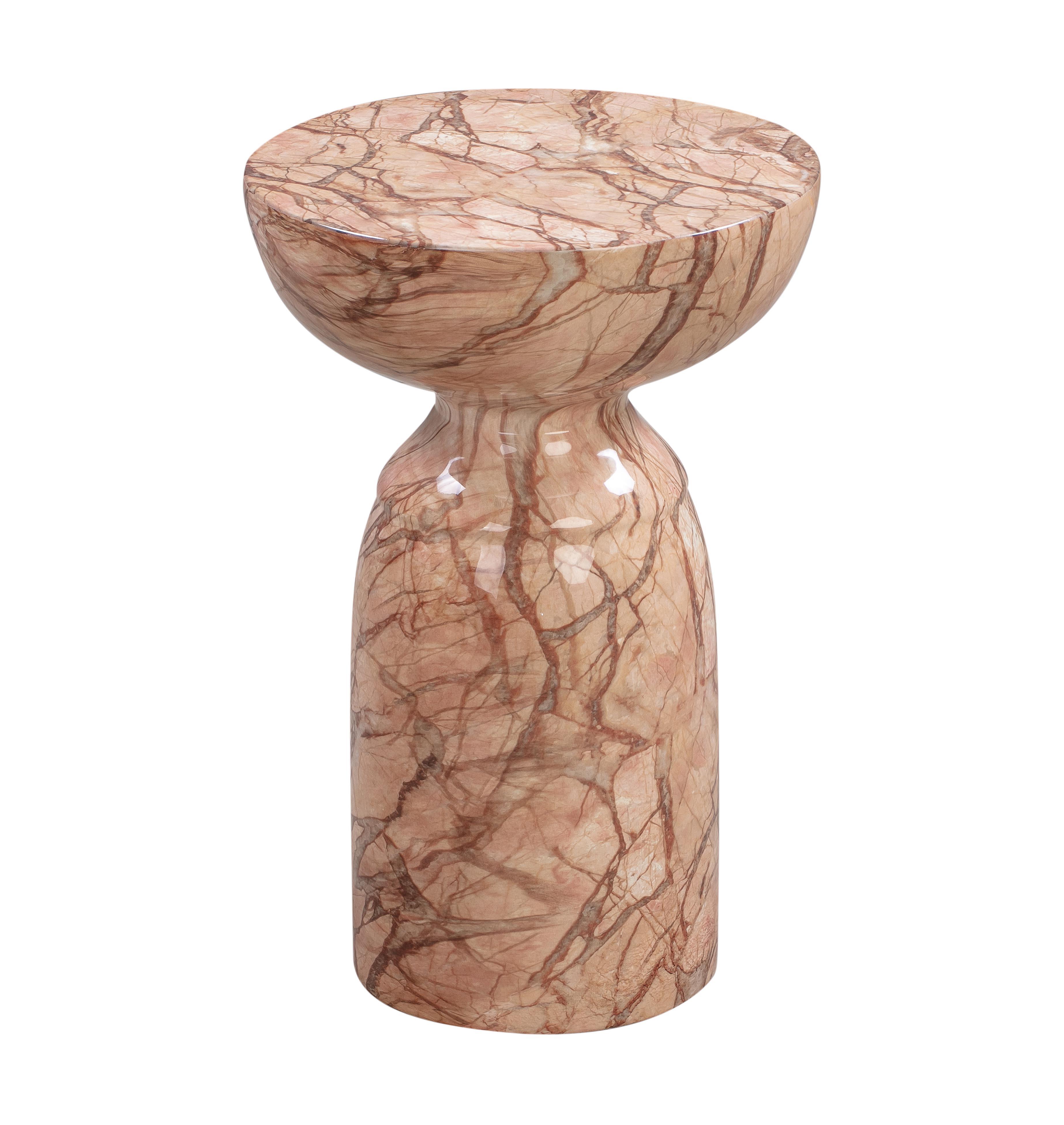 Rue Rue Sunset Marble Side Table, Brown, large