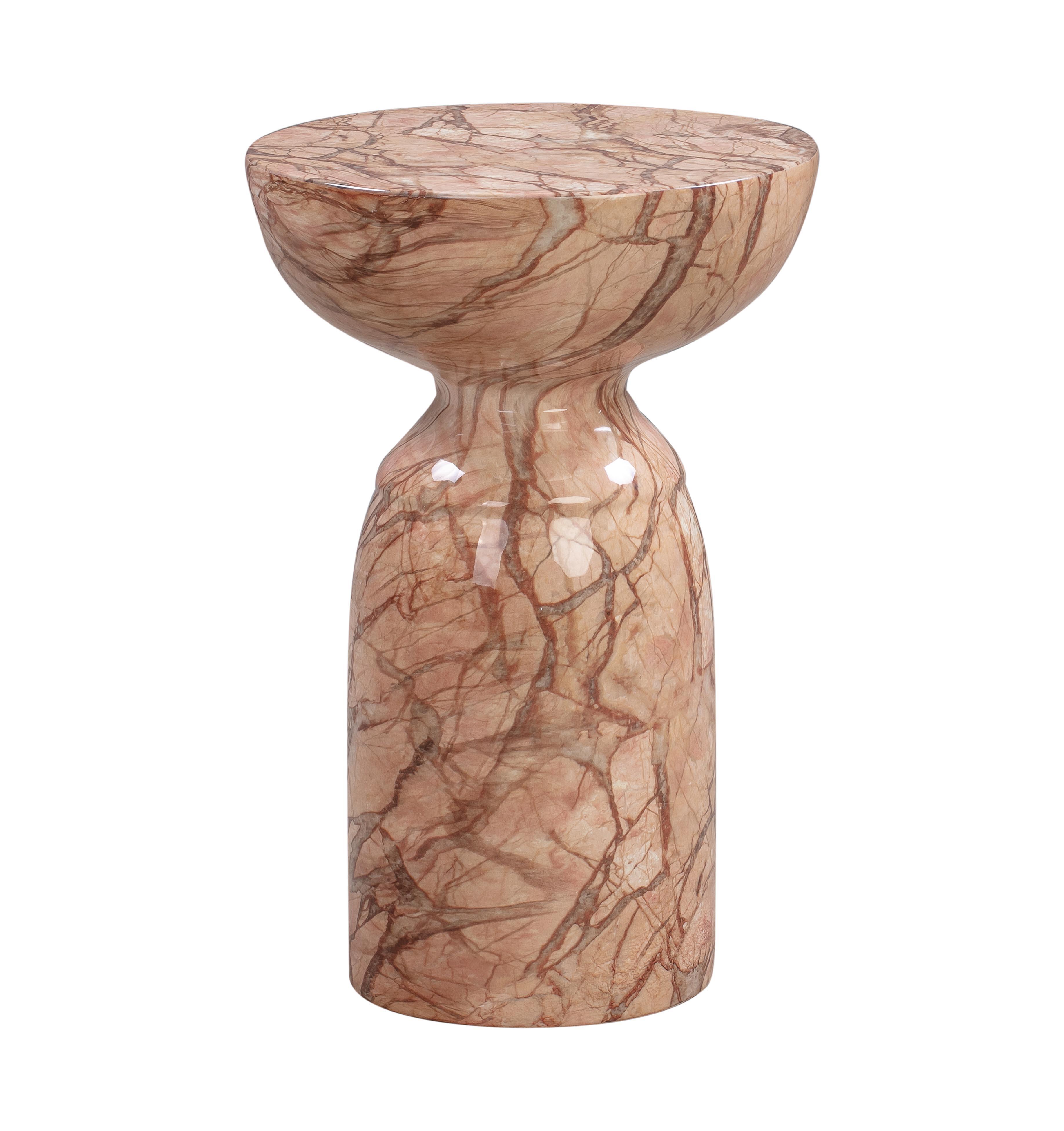 Rue Rue Sunset Marble Side Table, Brown, large