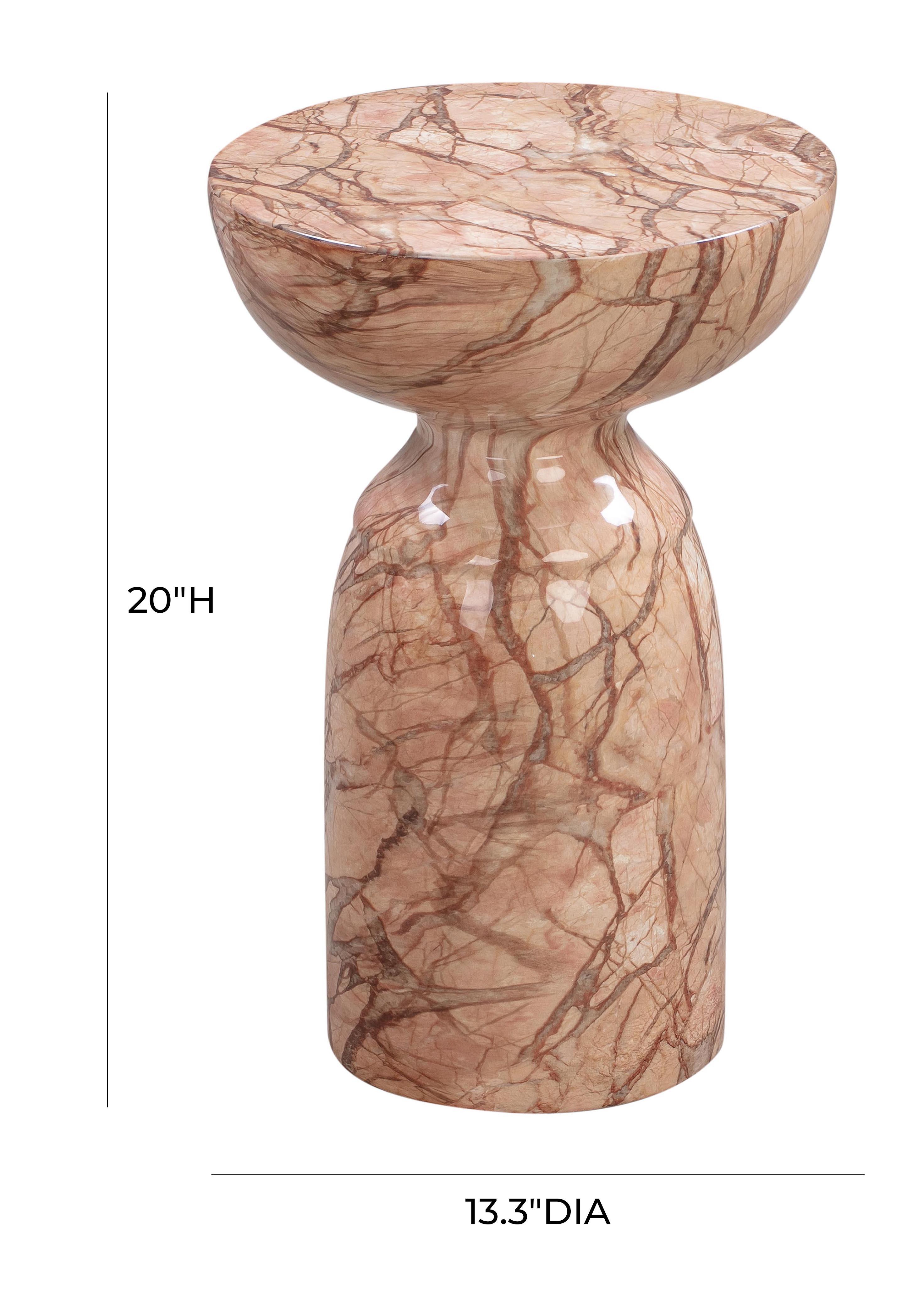 Rue Rue Sunset Marble Side Table, Brown, large