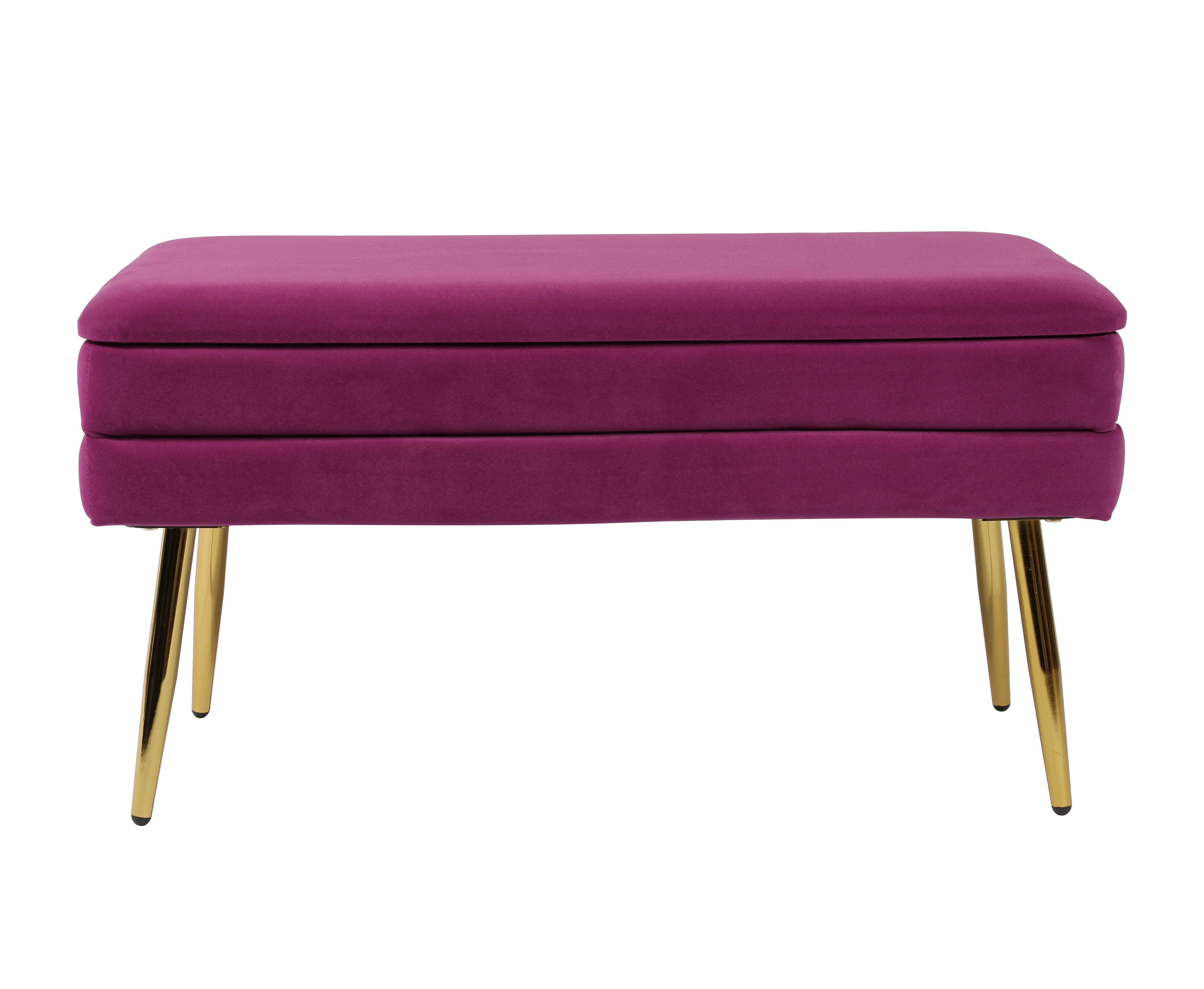 Ziva Ziva Plum Velvet Storage Bench, Purple, large