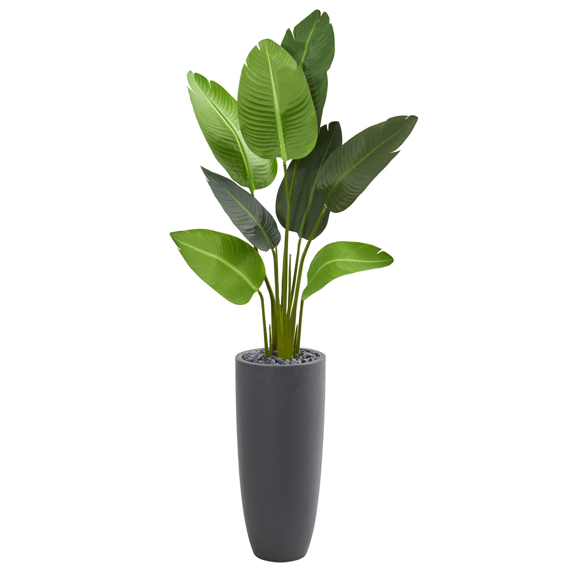 Nearly Natural 5.5&rsquo; Traveler's Palm Artificial Tree in Gray Planter, , large