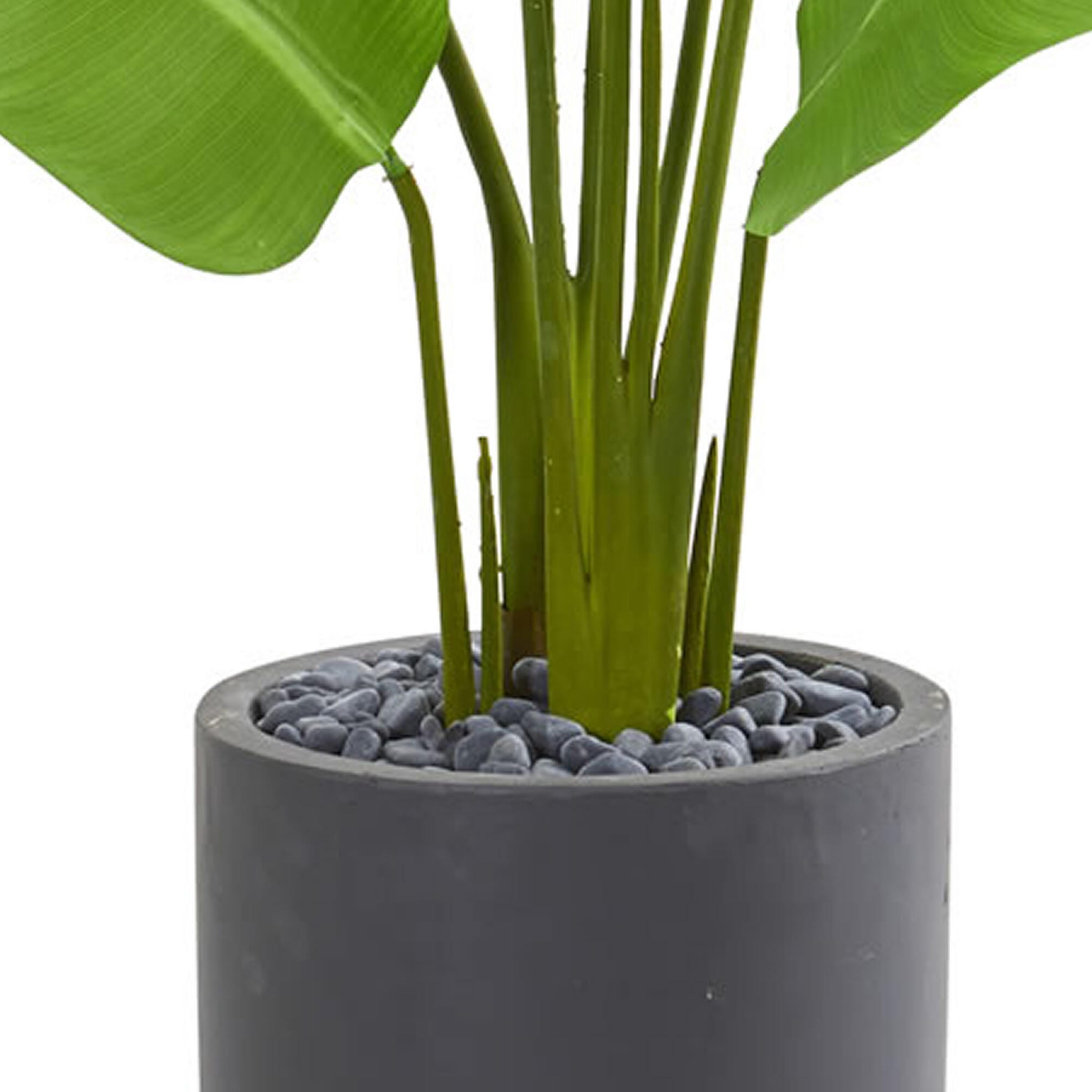 Nearly Natural 5.5’ Traveler's Palm Artificial Tree in Gray Planter, , large