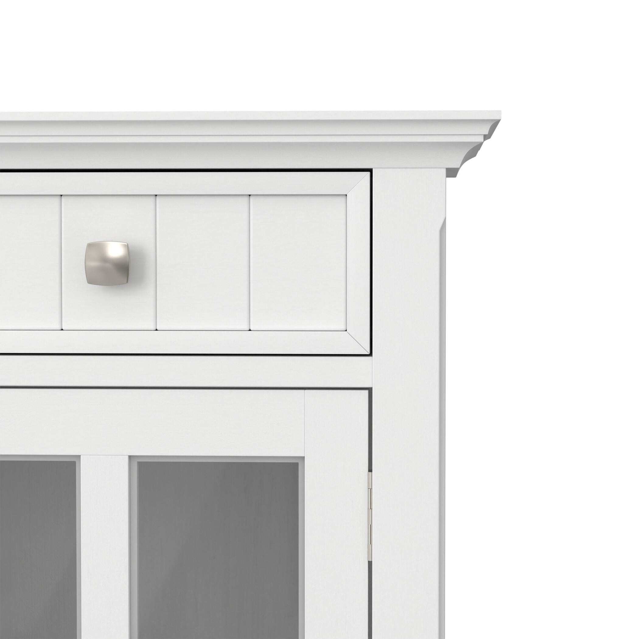 Simpli Home Acadian Rustic White Storage Cabinet, White, large
