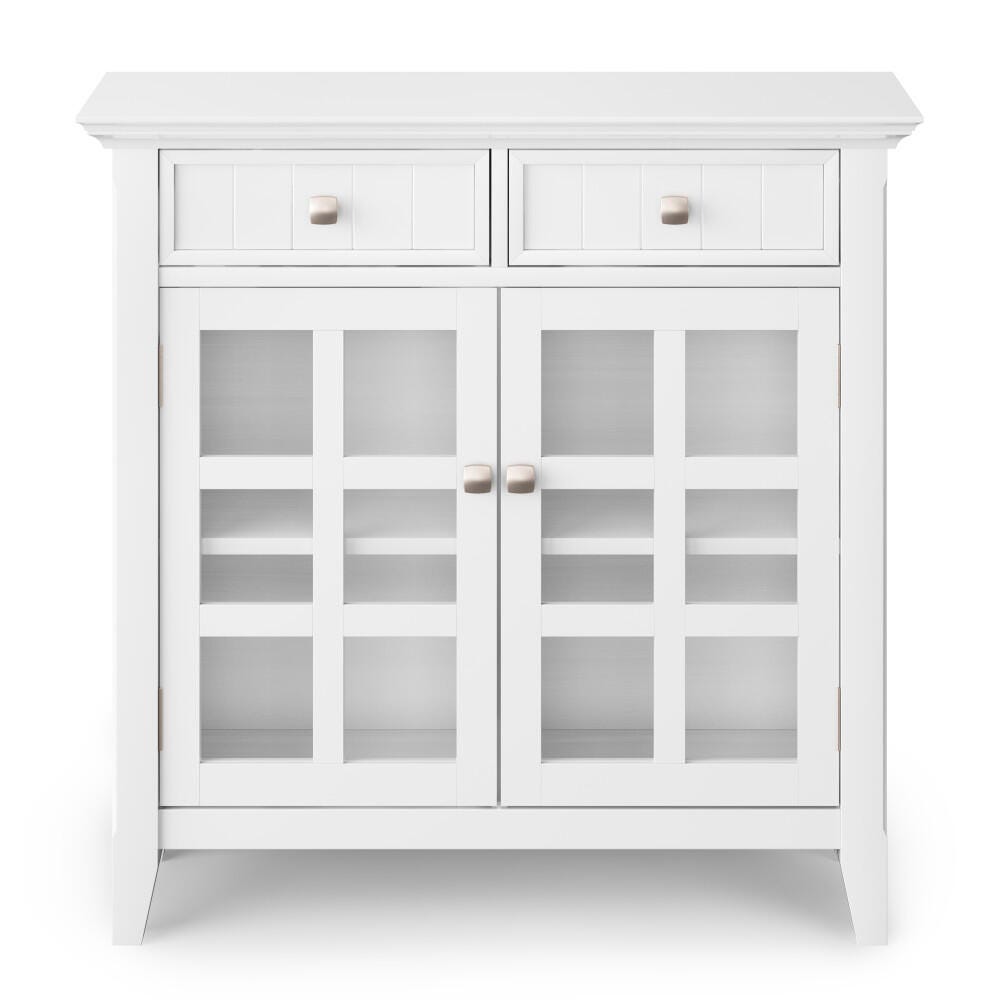 Acadian Rustic White Storage Cabinet, White, large