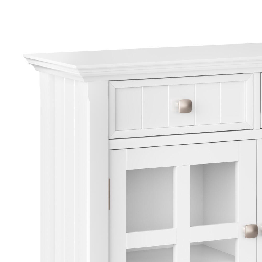 Acadian Rustic White Storage Cabinet, White, large