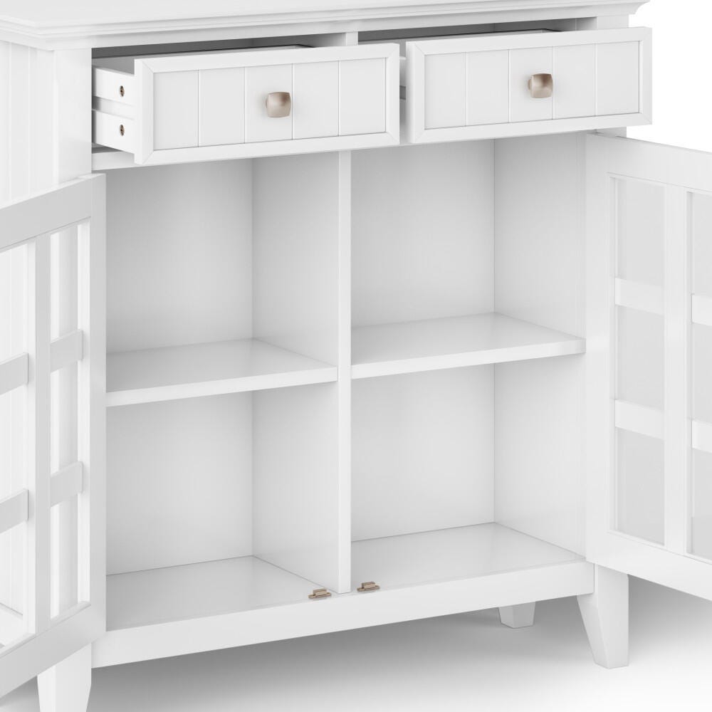 Acadian Rustic White Storage Cabinet, White, large