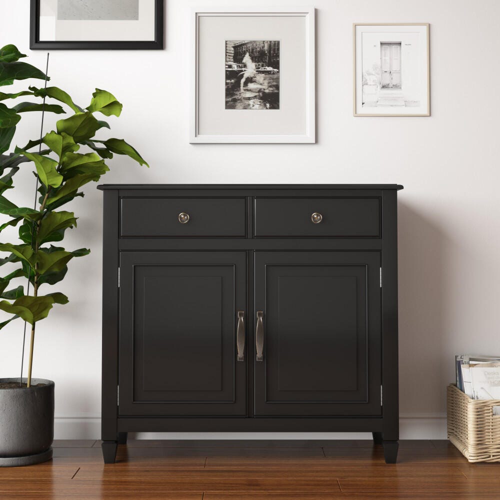 Connaught Black Storage Cabinet, Black, rollover
