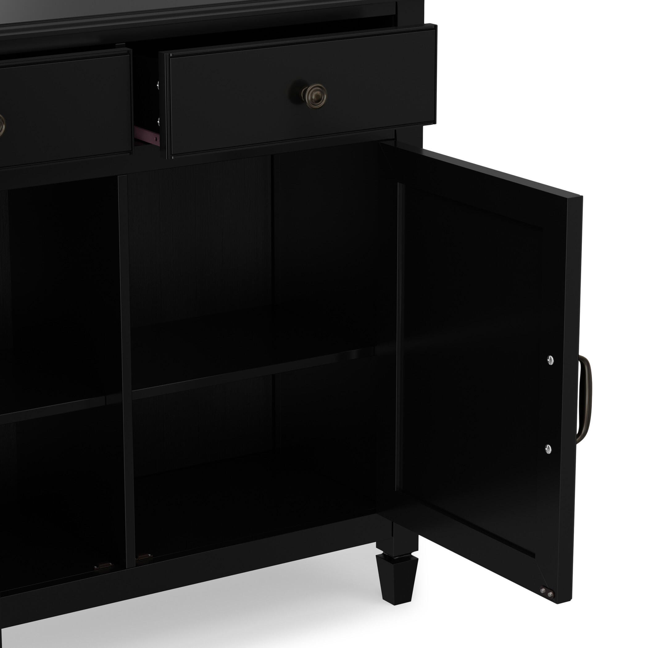 Simpli Home Connaught Black Storage Cabinet, Black, large