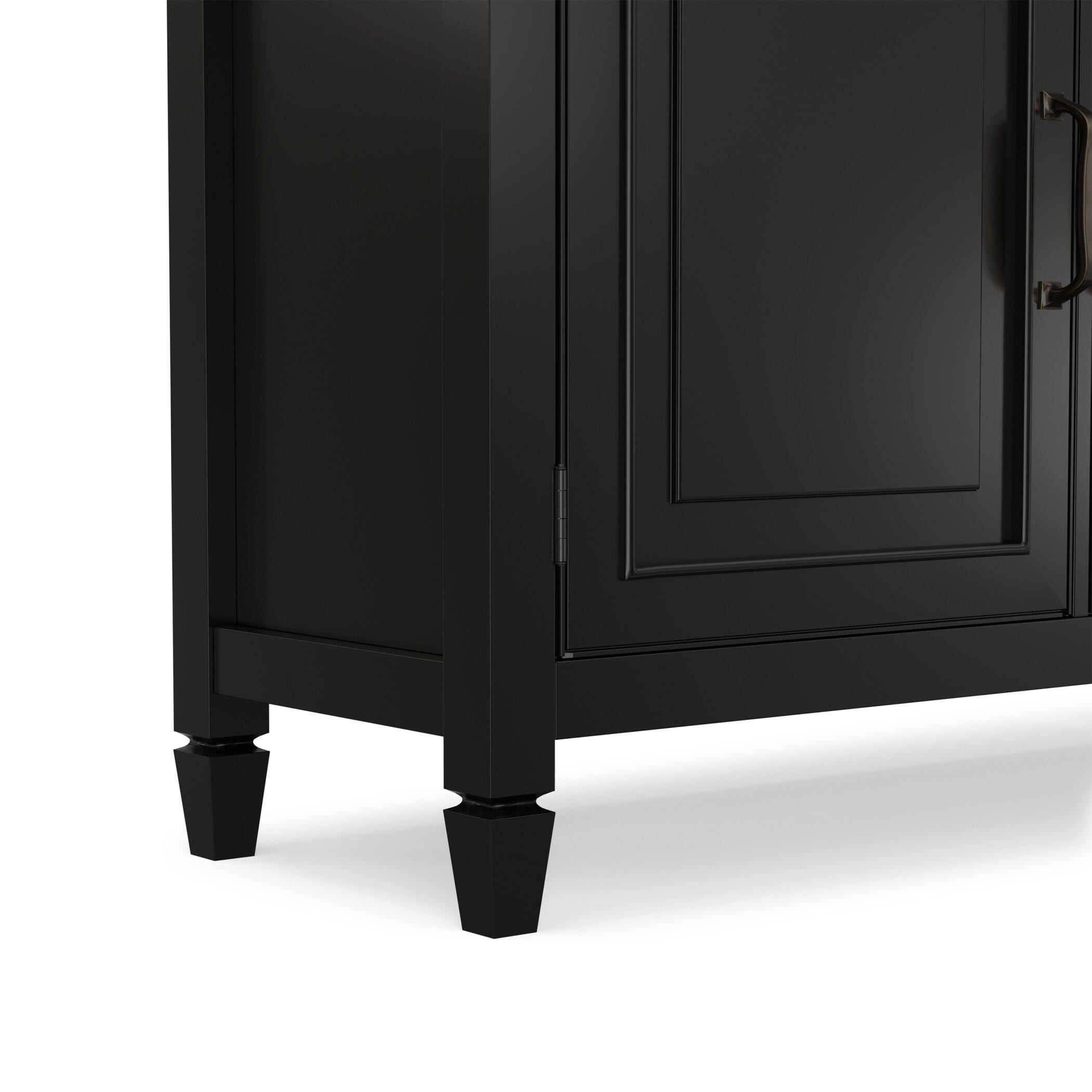 Simpli Home Connaught Black Storage Cabinet, Black, large