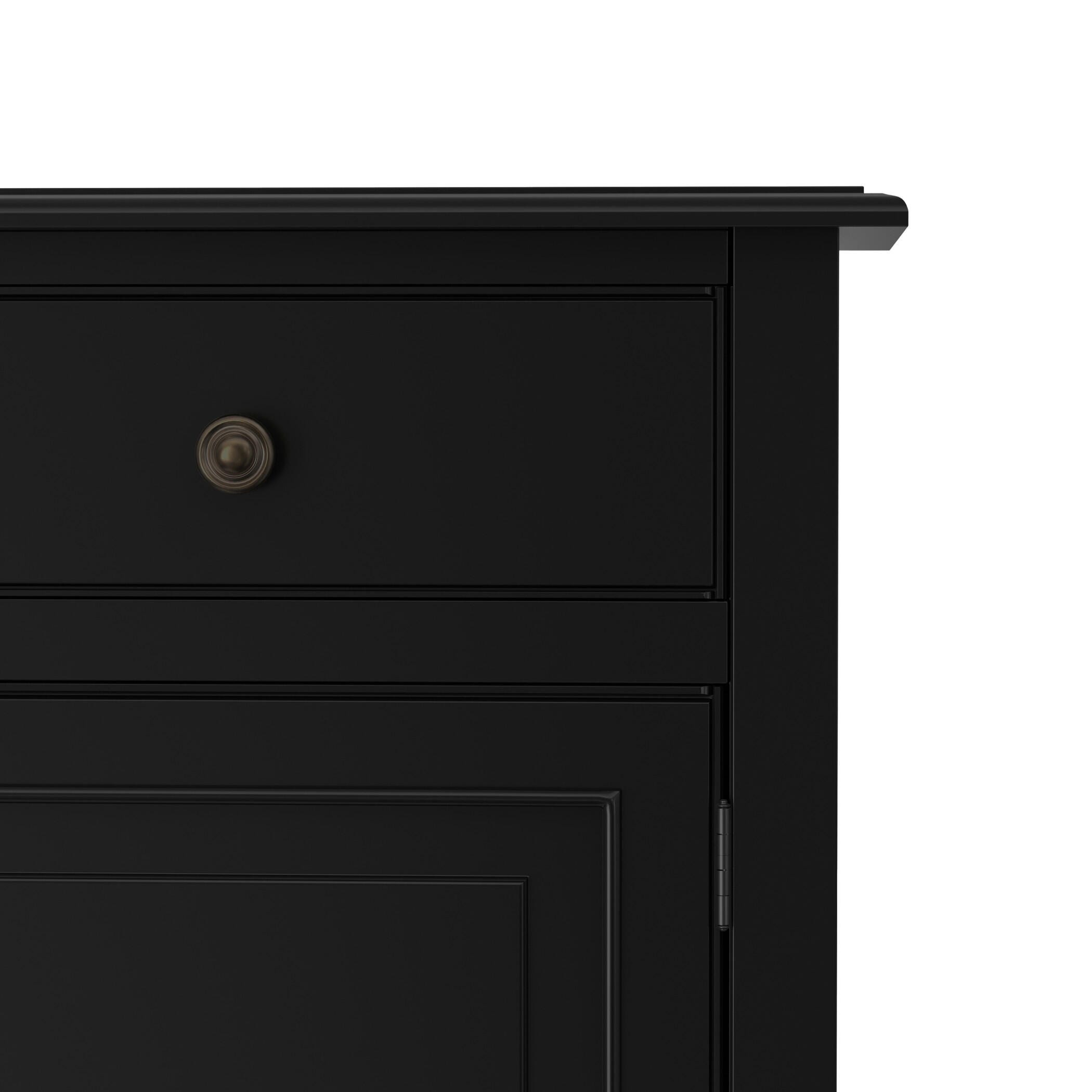 Simpli Home Connaught Black Storage Cabinet, Black, large