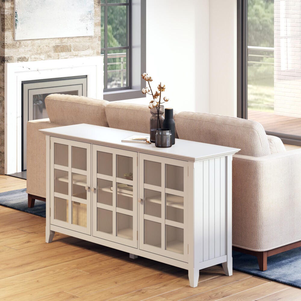Acadian SOLID WOOD 62 inch Wide Transitional Wide Storage Cabinet