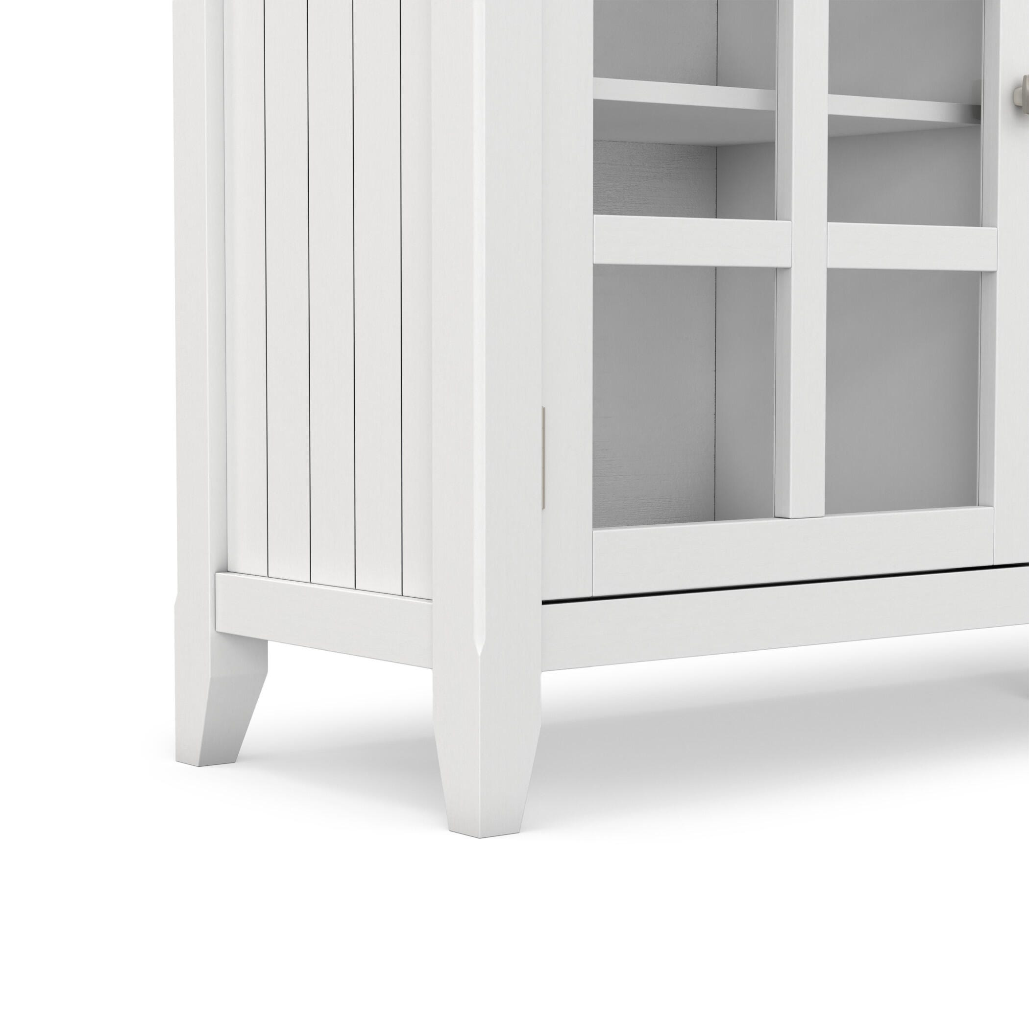 Simpli Home Acadian Rustic White Storage Cabinet, White, large