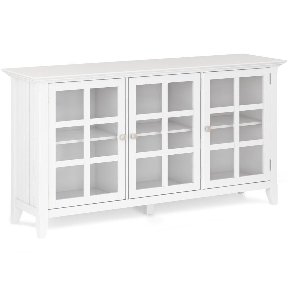 Acadian Rustic White Storage Cabinet, White, large