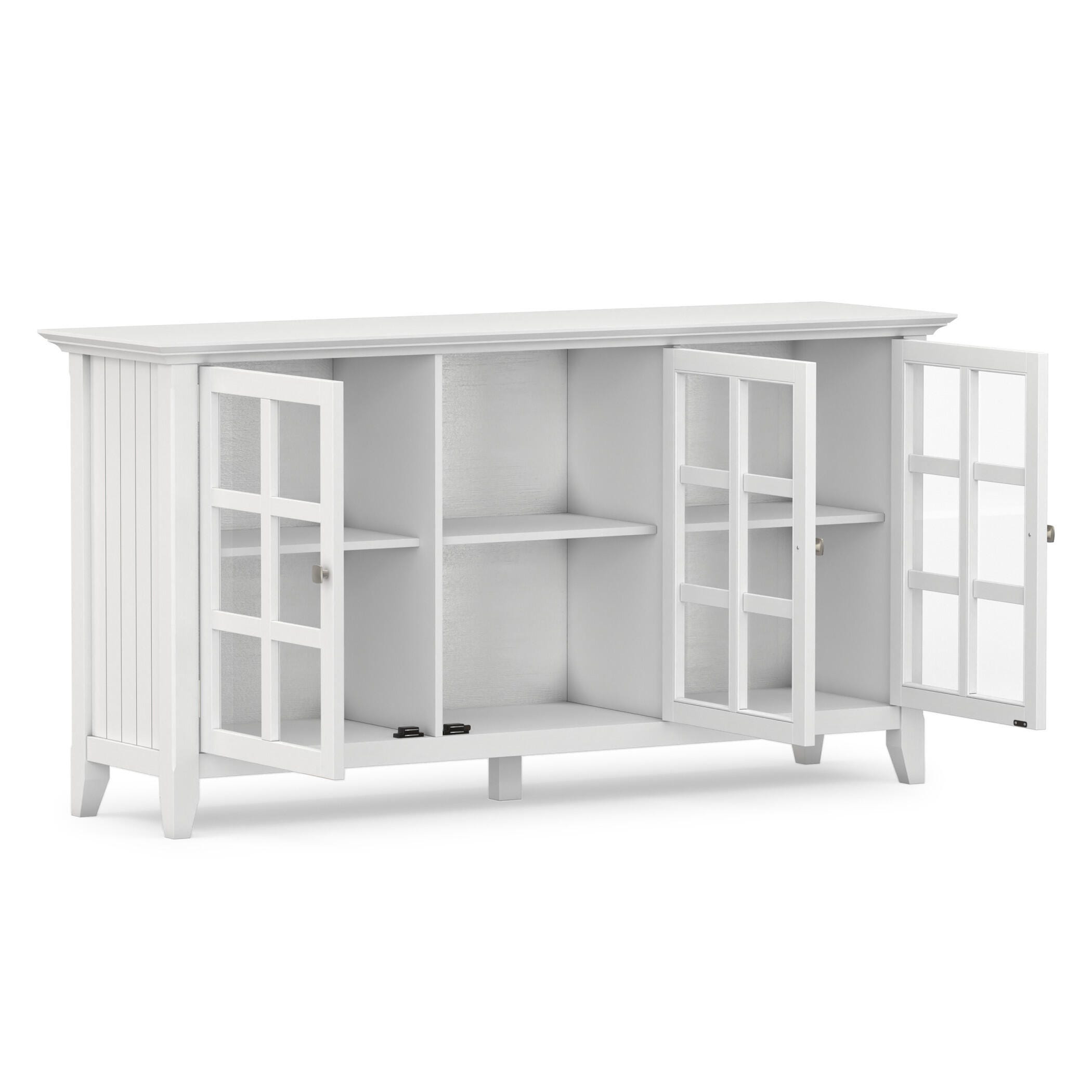 Simpli Home Acadian Rustic White Storage Cabinet, White, large