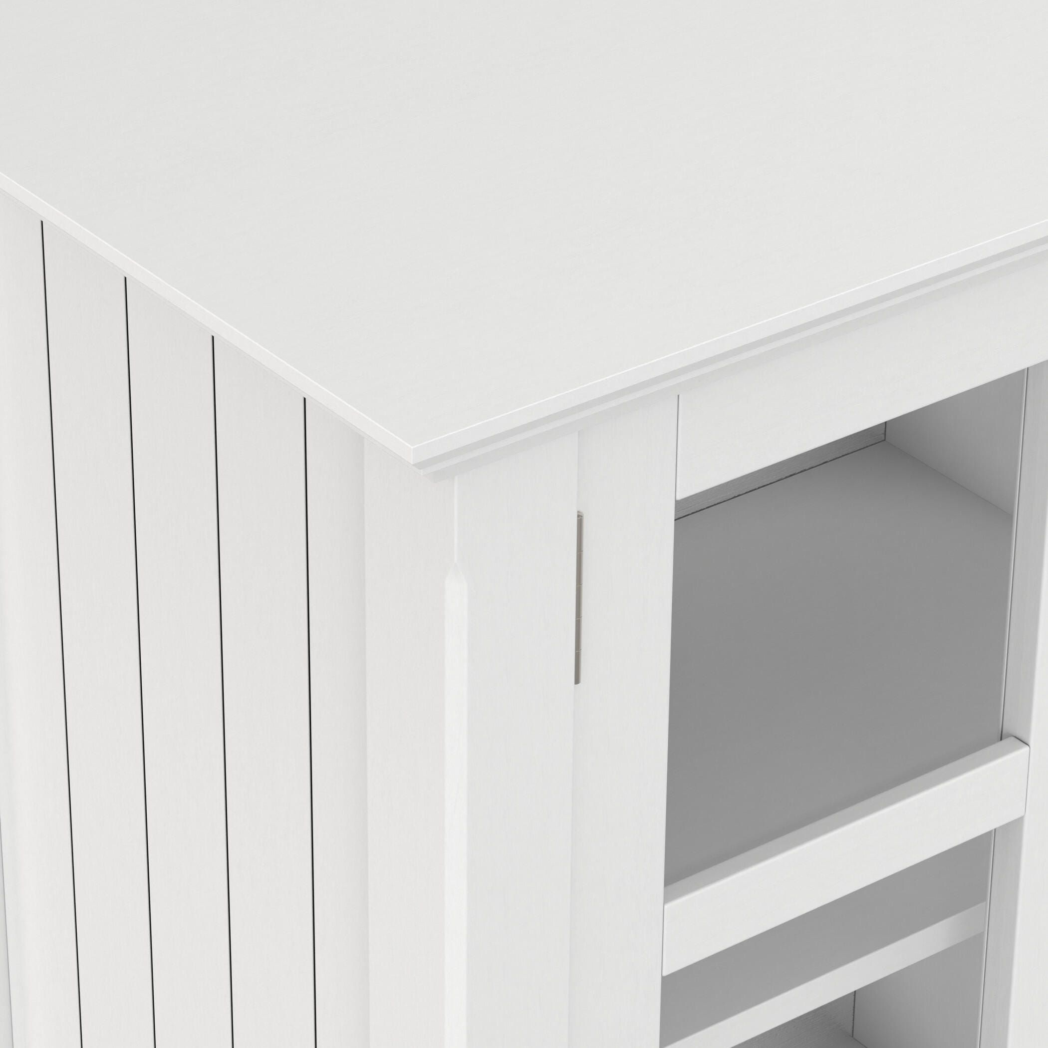 Simpli Home Acadian Rustic White Storage Cabinet, White, large