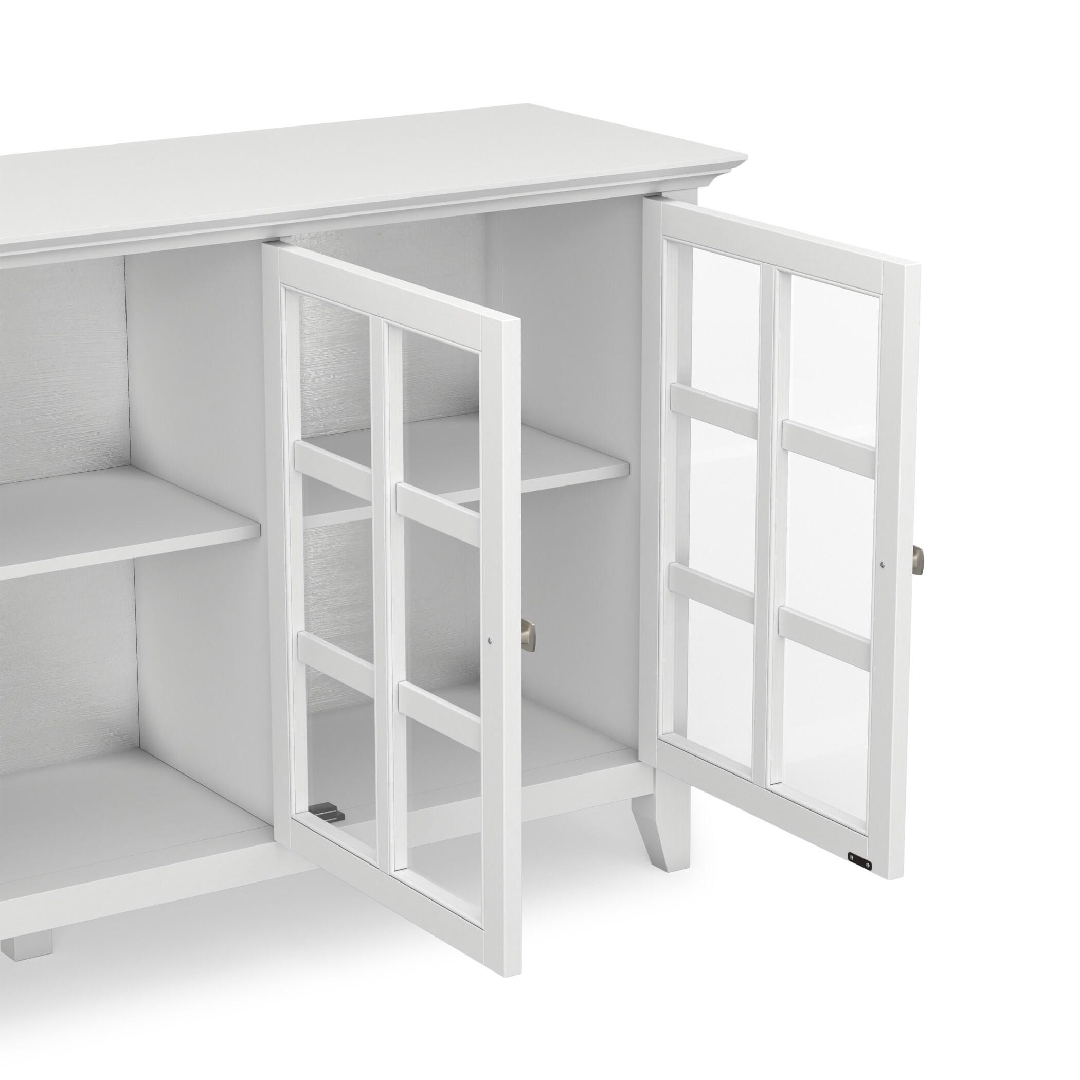 Simpli Home Acadian Rustic White Storage Cabinet, White, large