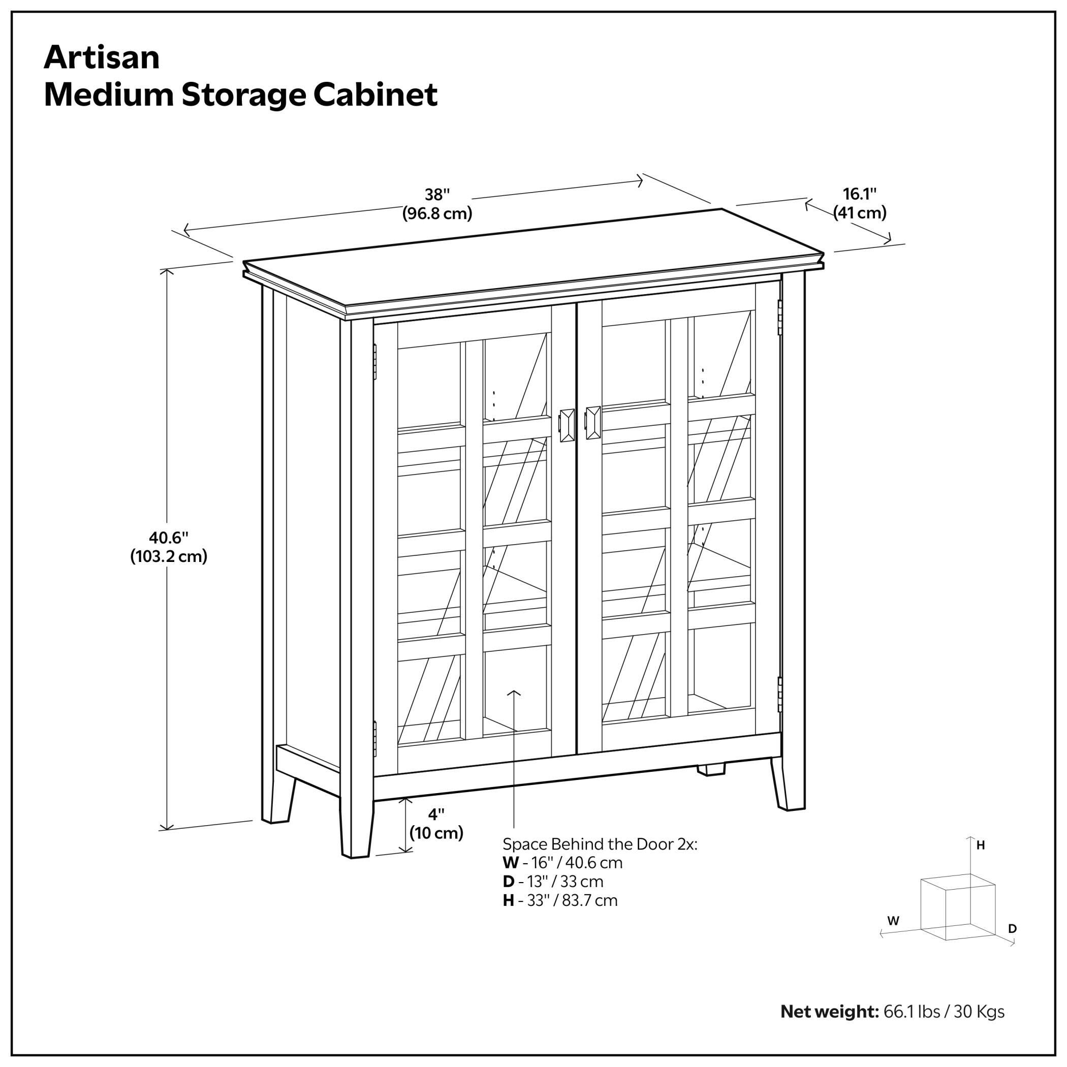 Simpli Home Artisan Brown Storage Cabinet, Brown, large