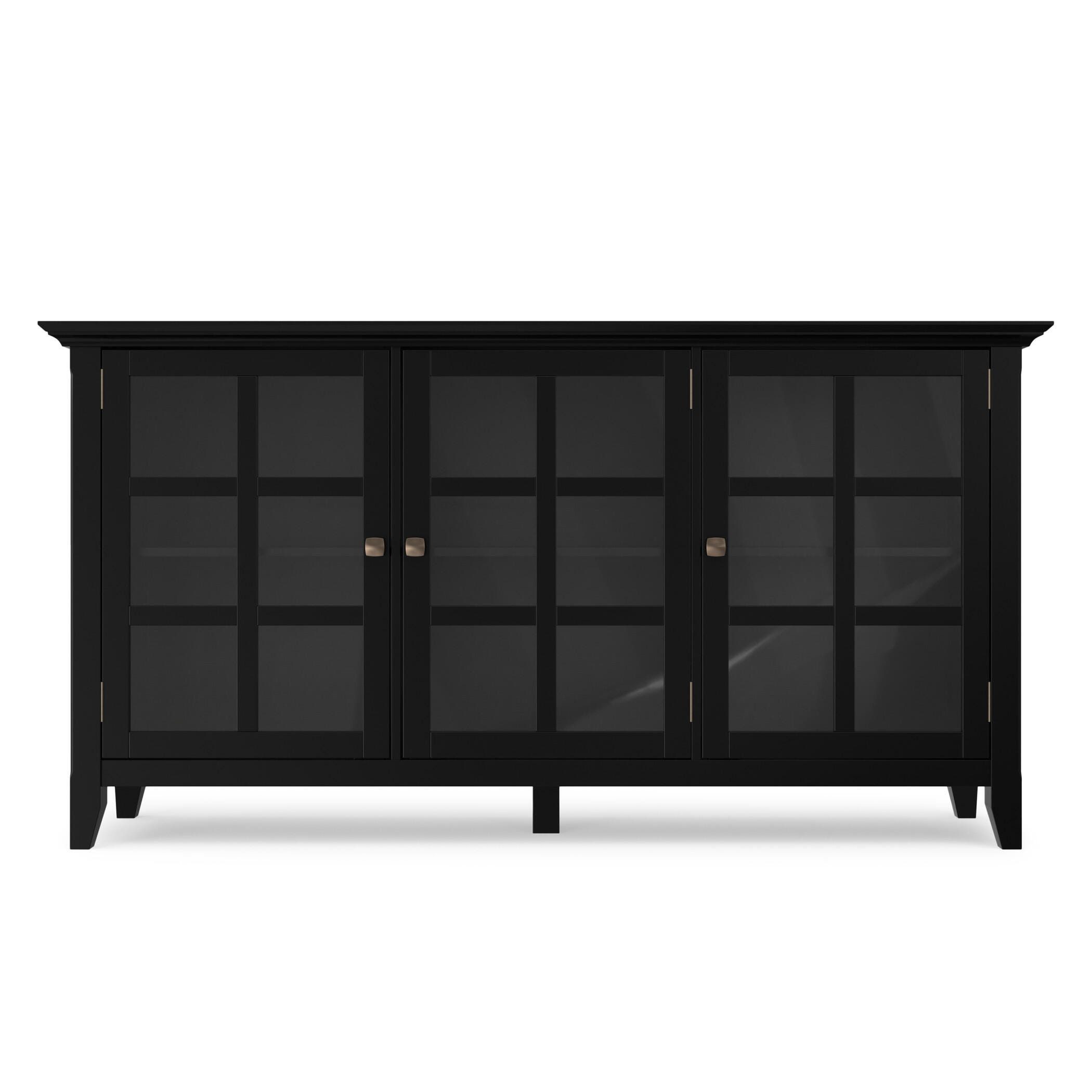 Simpli Home Acadian Black Storage Cabinet, Black, large