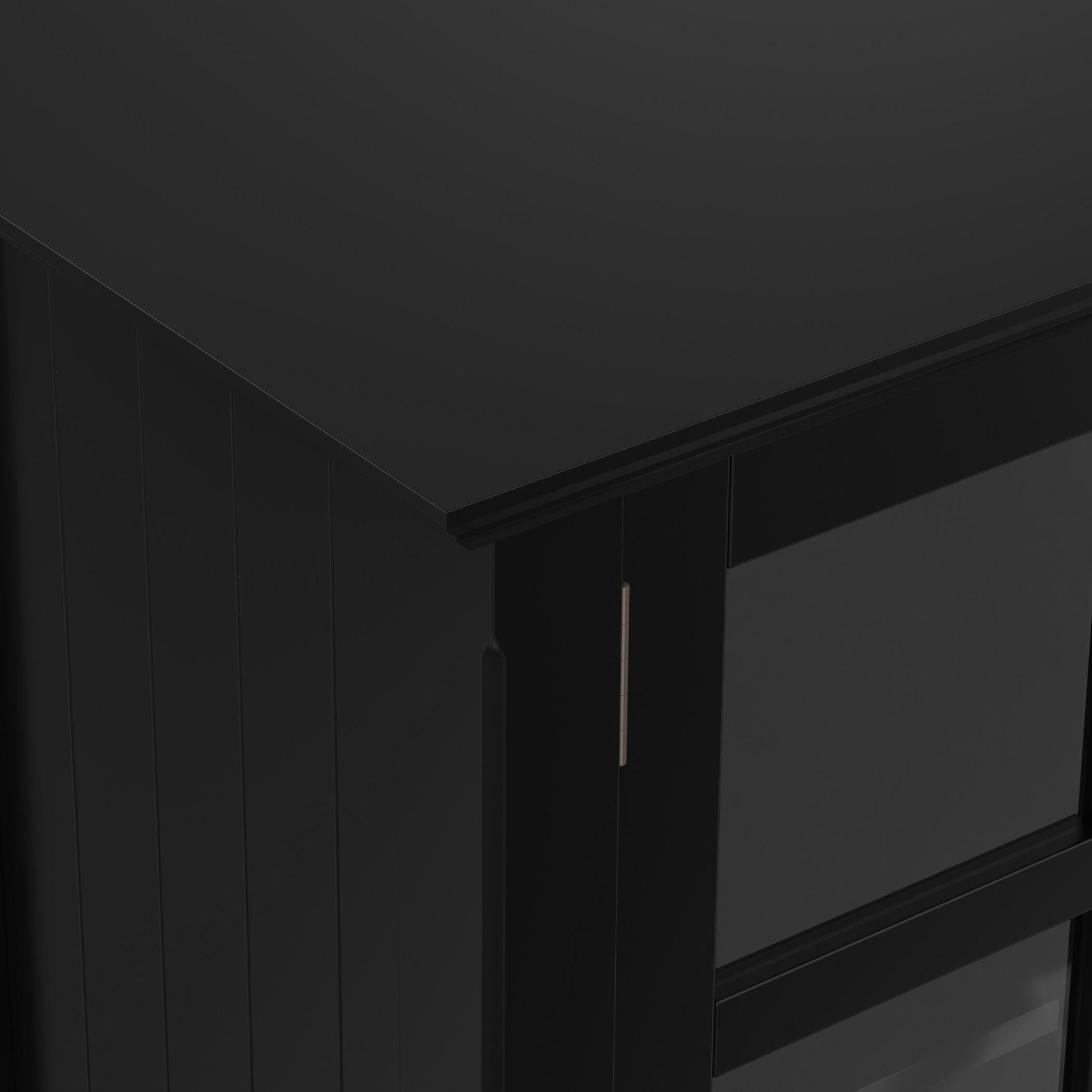 Simpli Home Acadian Black Storage Cabinet, Black, large