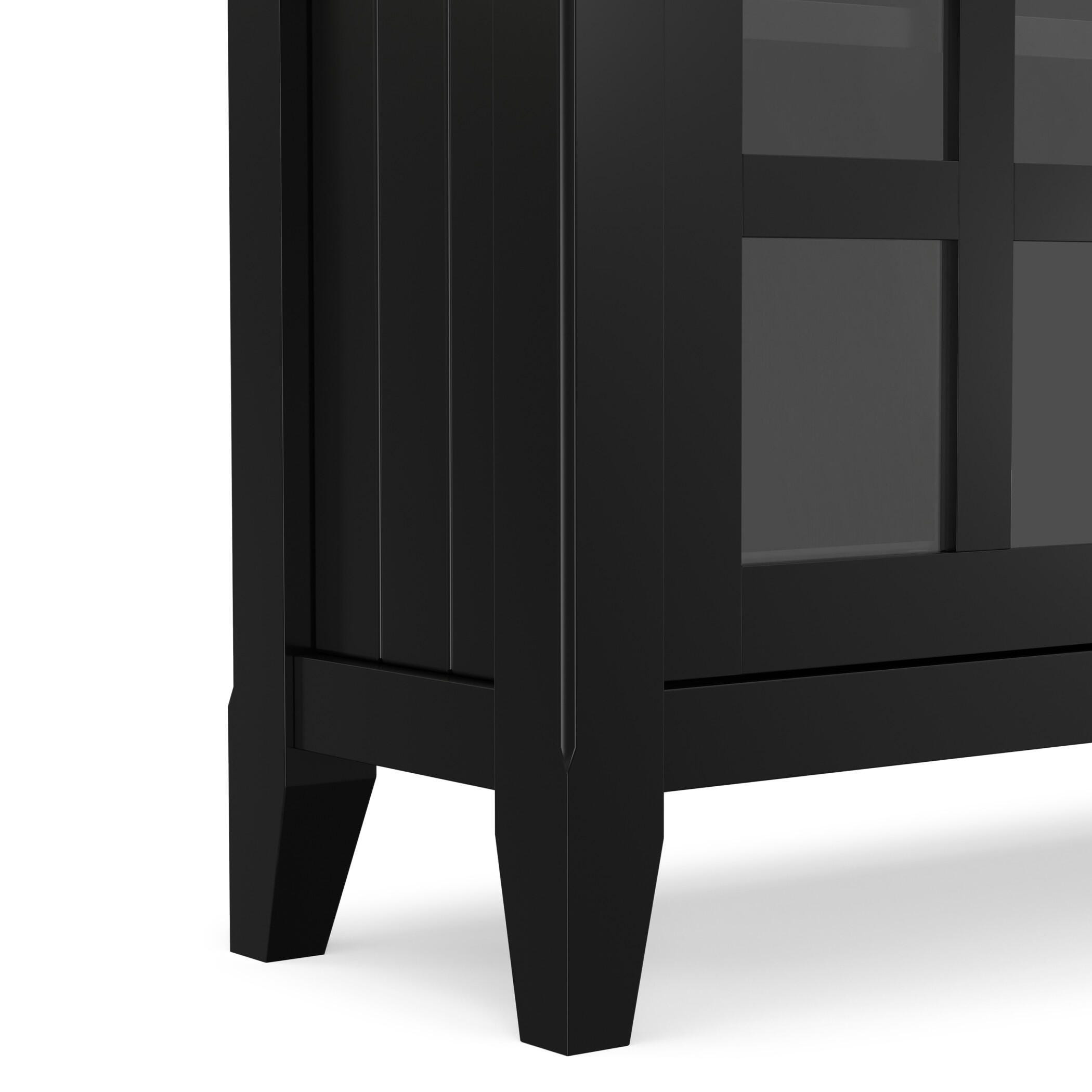 Simpli Home Acadian Rustic Black Storage Cabinet, Black, large