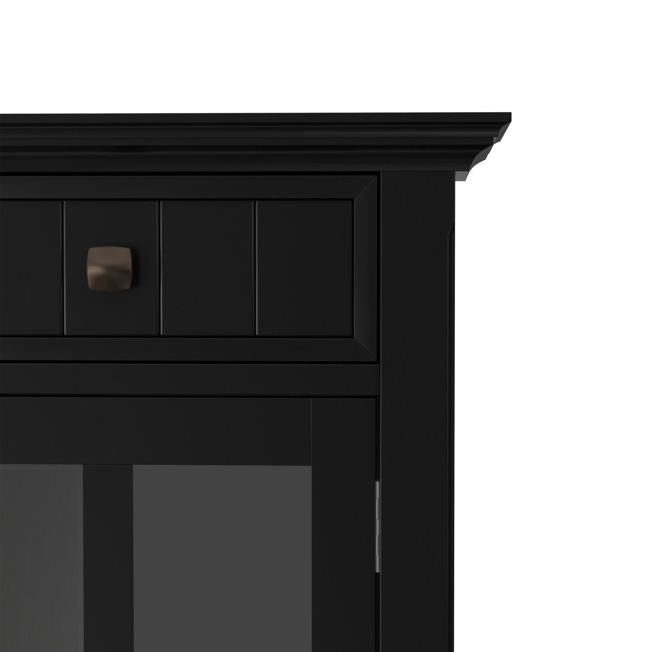 Simpli Home Acadian Rustic Black Storage Cabinet, Black, large