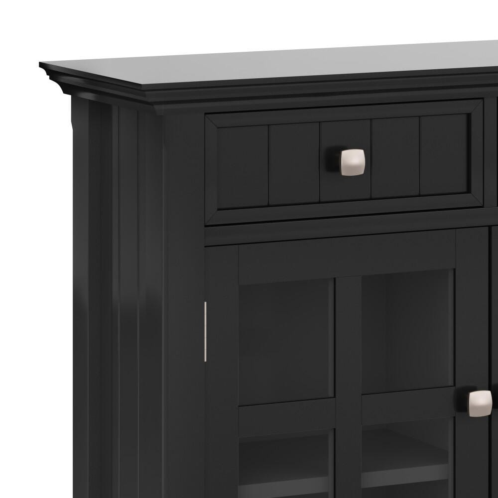 Acadian Rustic Black Storage Cabinet, Black, large