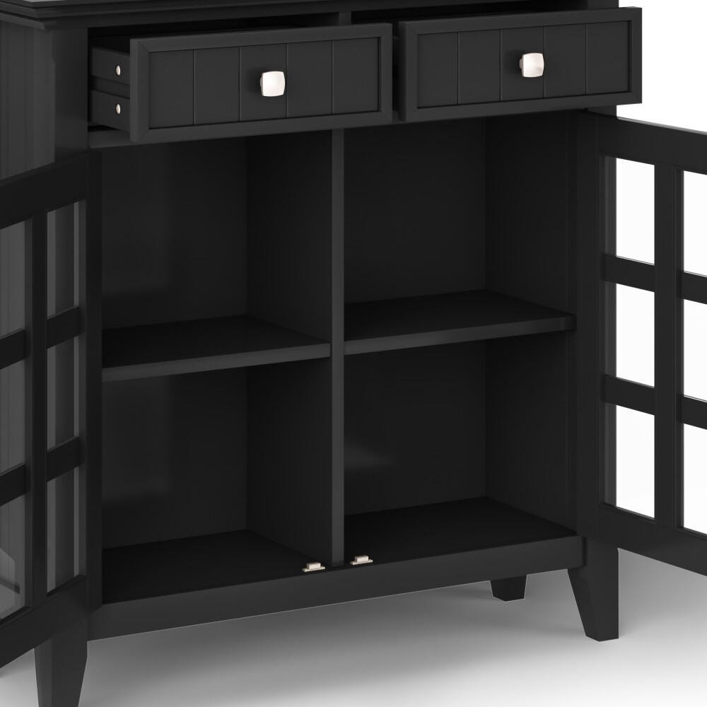 Acadian Rustic Black Storage Cabinet, Black, large