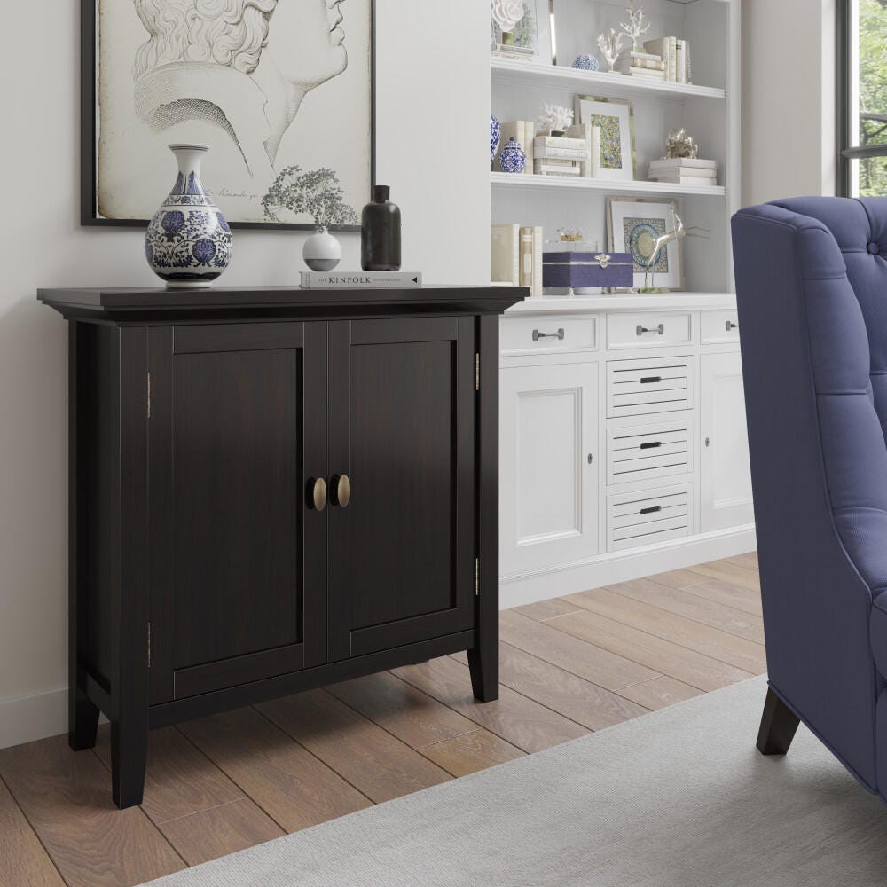 Redmond SOLID WOOD 32 inch Wide Transitional Low Storage Cabinet