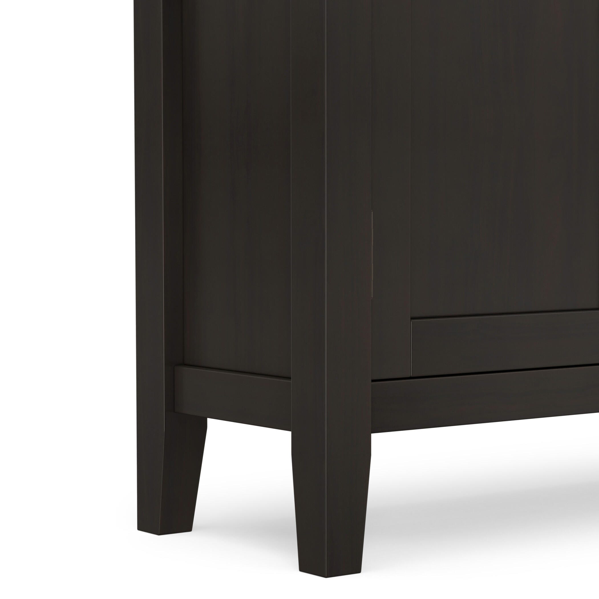 Simpli Home Redmond Rustic Brown Low Storage Cabinet, Dark Brown, large