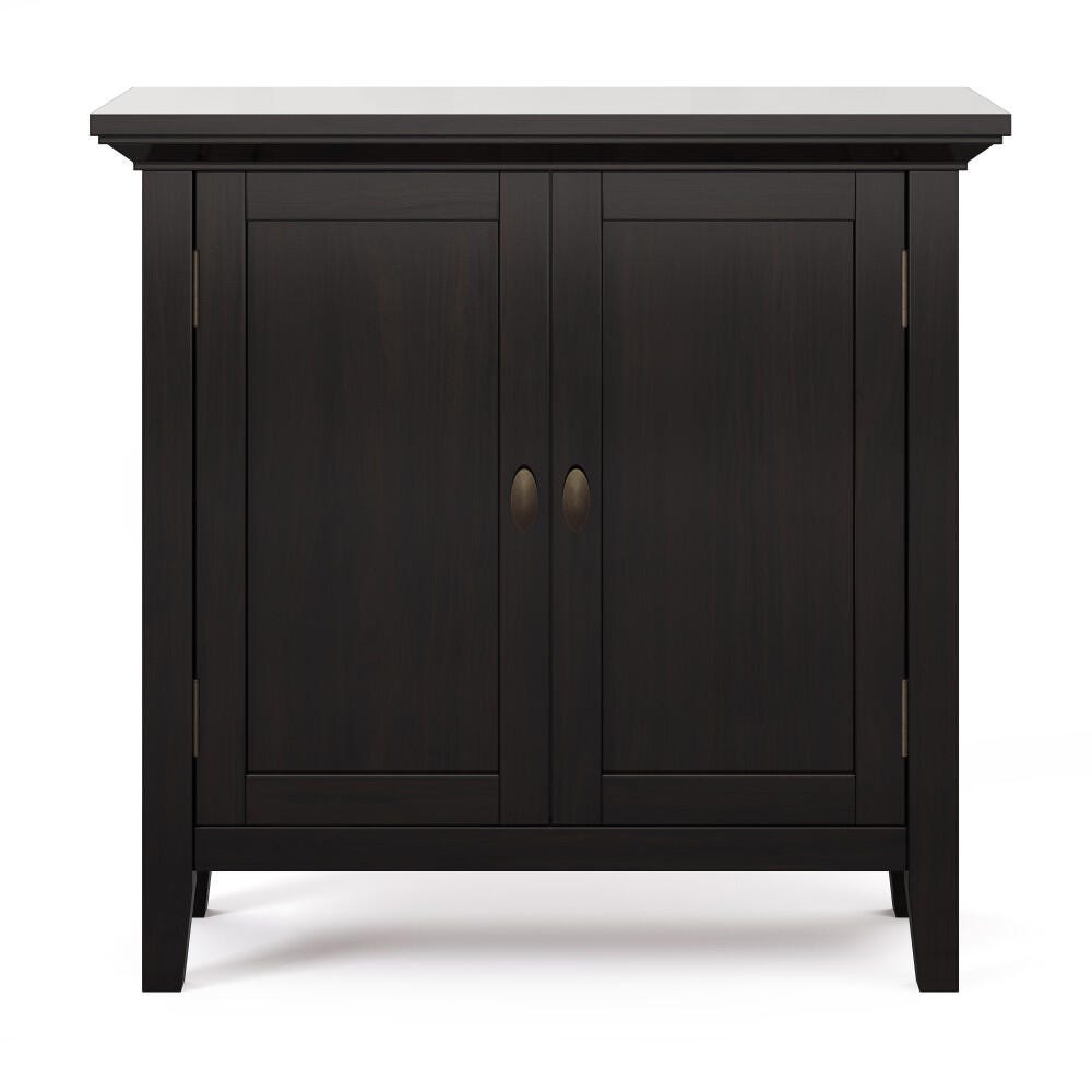 Redmond Rustic Brown Low Storage Cabinet, Dark Brown, large