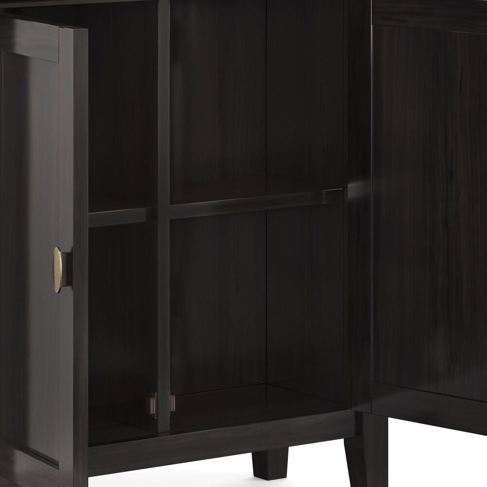 Redmond Rustic Brown Low Storage Cabinet, Dark Brown, large