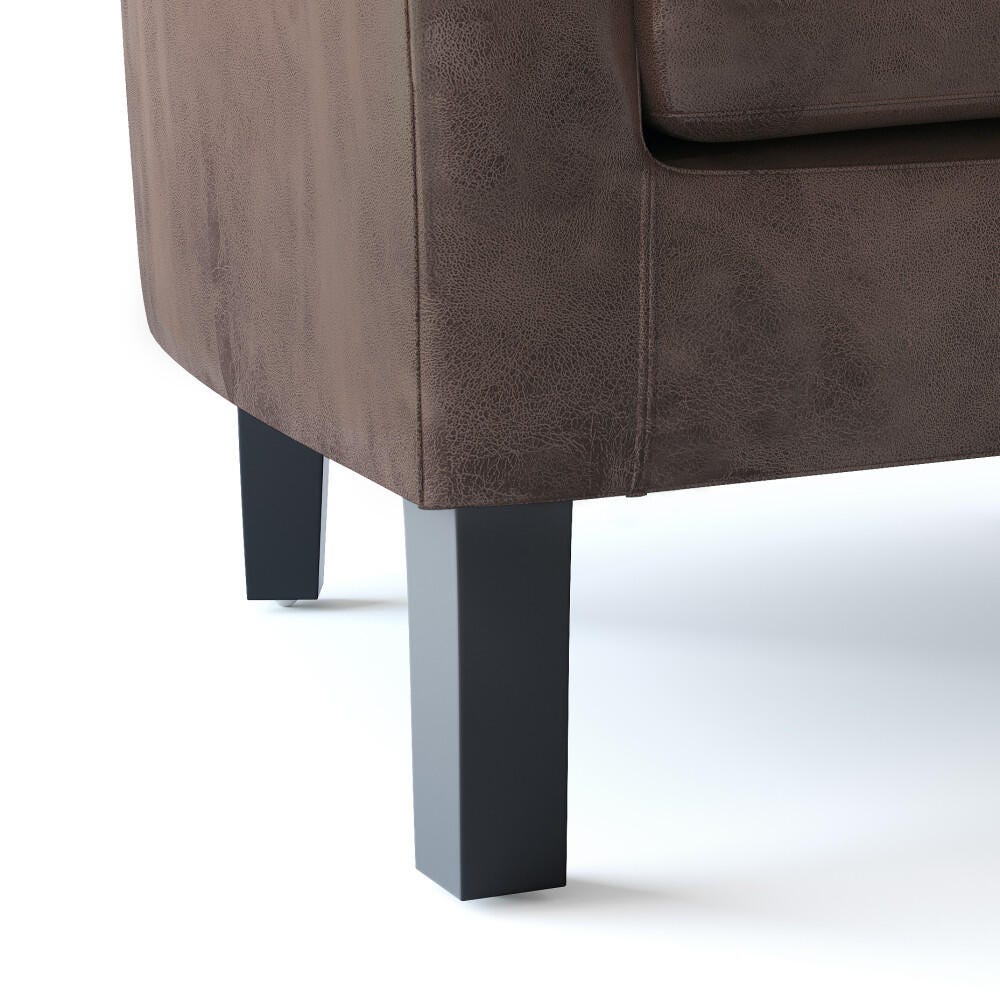 Austin Brown Faux Air Leather Tub Chair, Dark Brown, large