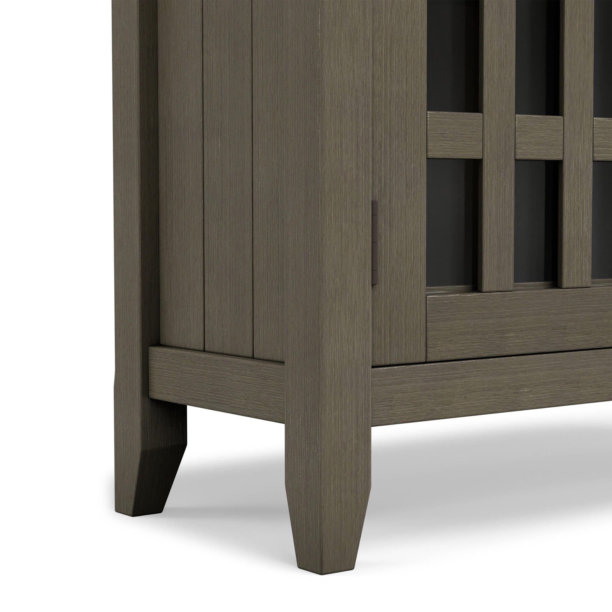 Simpli Home Bedford Rustic Gray Storage Media Cabinet, Gray, large