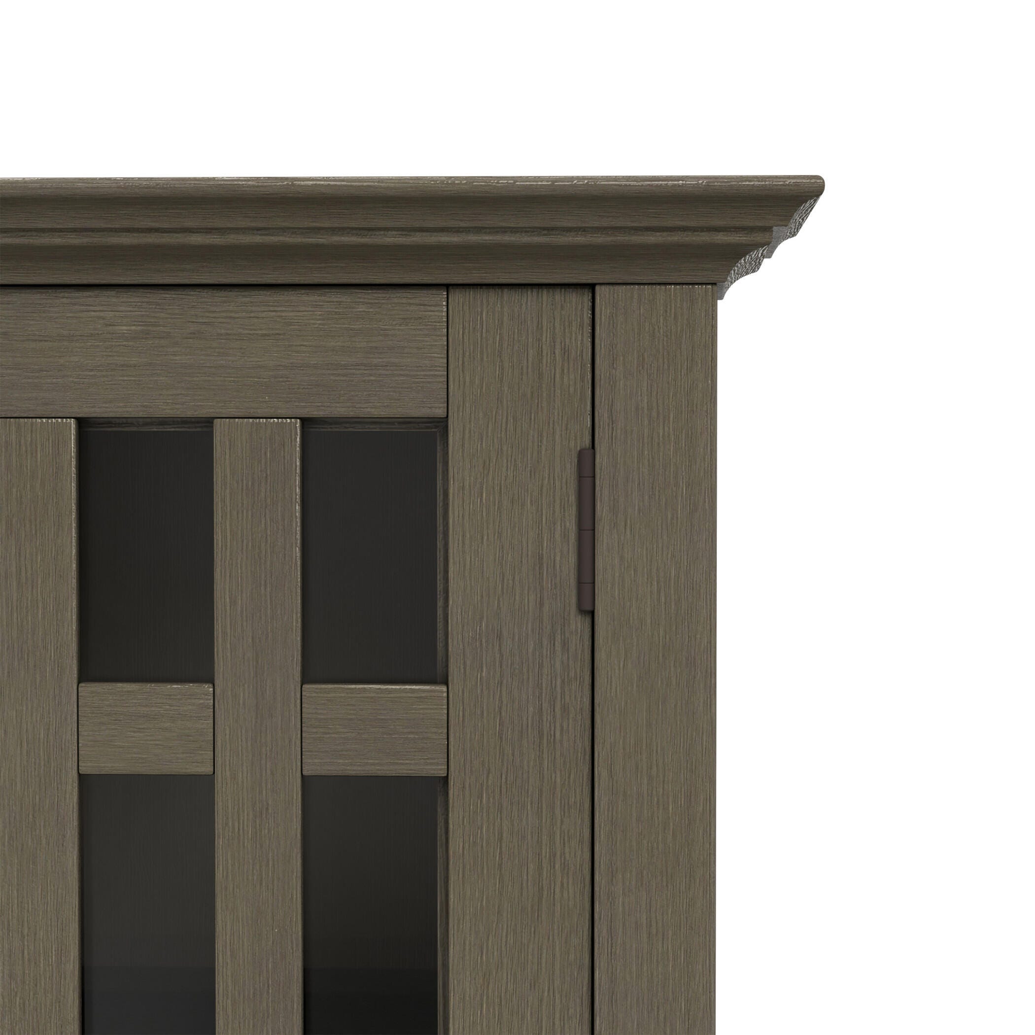 Simpli Home Bedford Rustic Gray Storage Media Cabinet, Gray, large