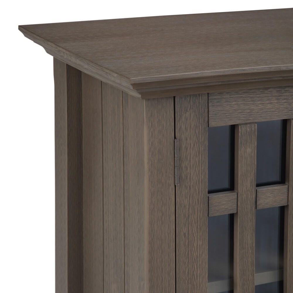 Bedford Rustic Gray Storage Media Cabinet, Gray, large
