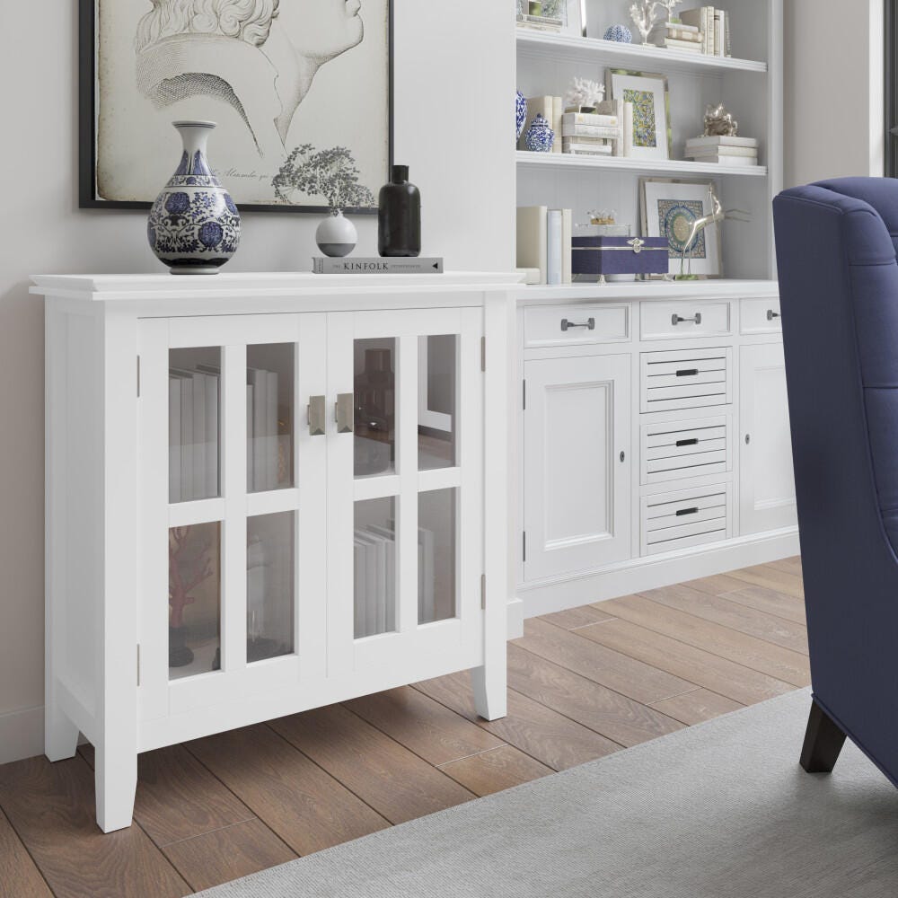 Artisan Low Storage White Cabinet, White, rollover