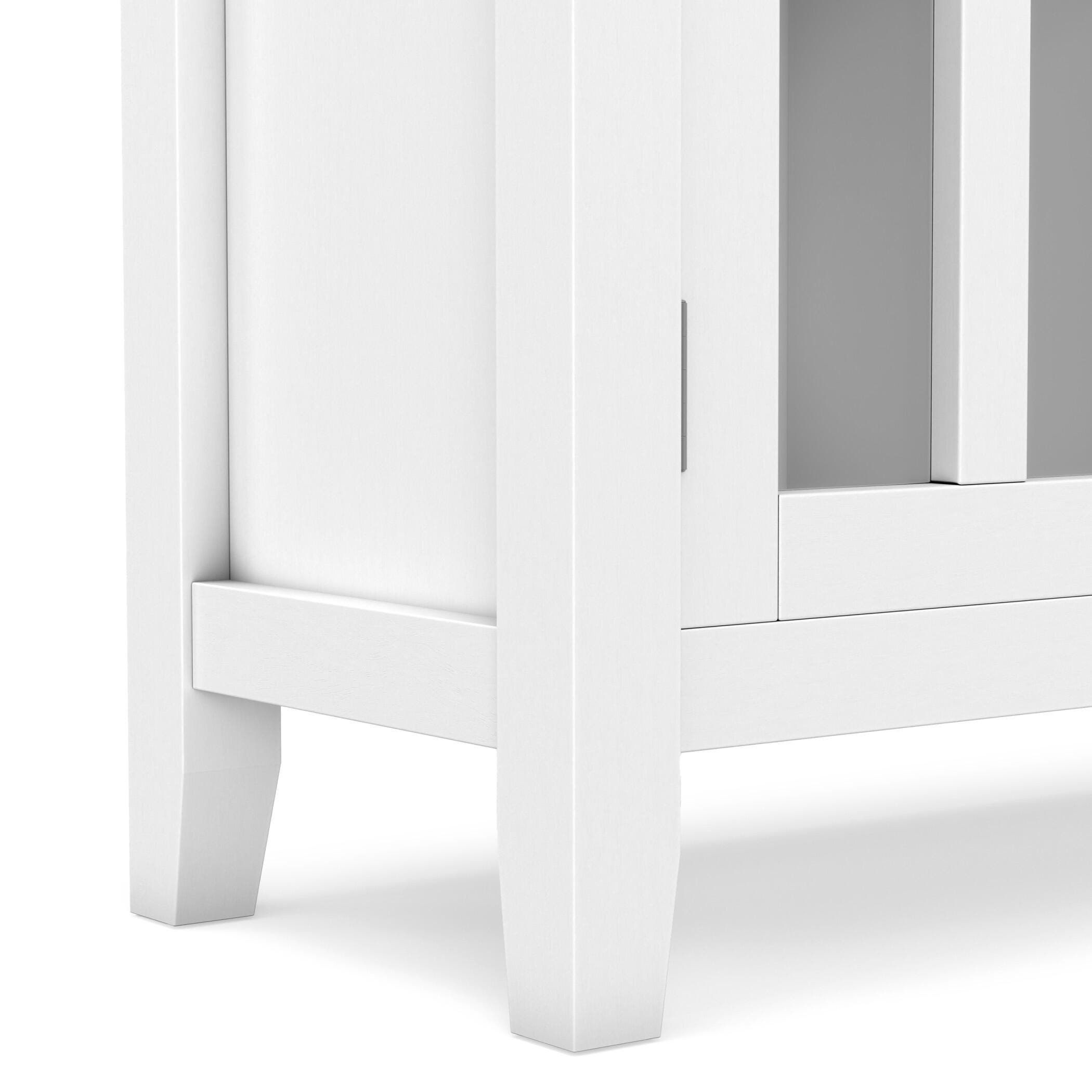 Simpli Home Artisan Low Storage White Cabinet, White, large