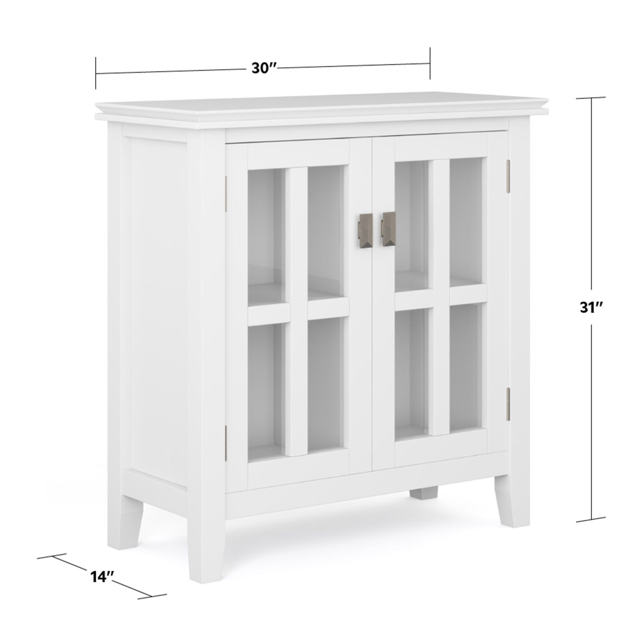 Simpli Home Artisan Low Storage White Cabinet, White, large