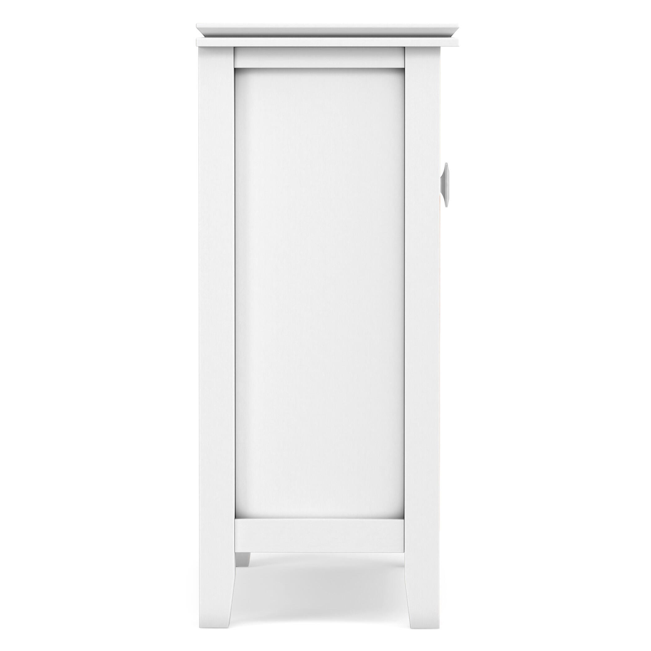Simpli Home Artisan Low Storage White Cabinet, White, large